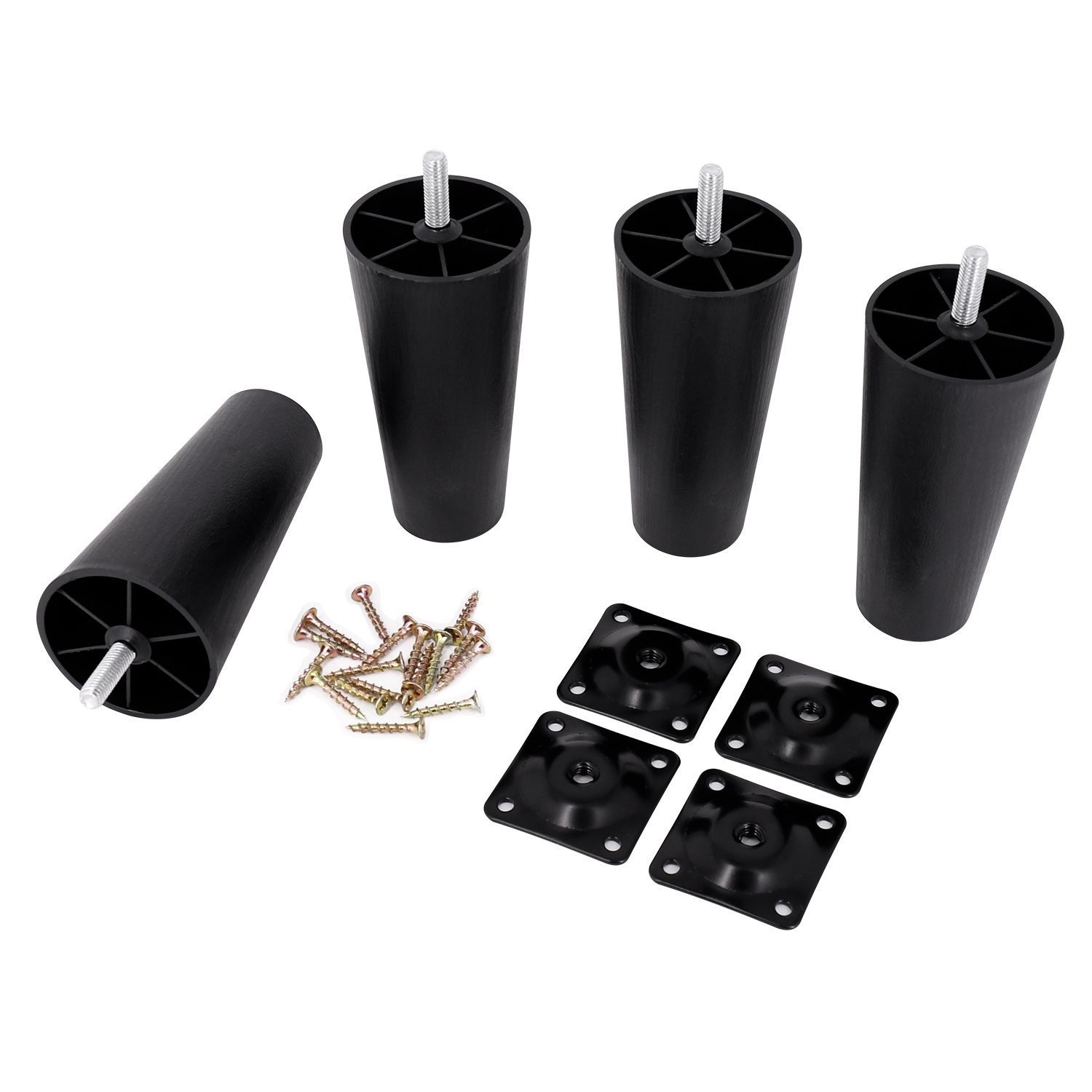 Plastic 4.6 inch Sofa Legs, 4 Pack Tapered Sofa/Couch/Chair Legs with M8 Thre…