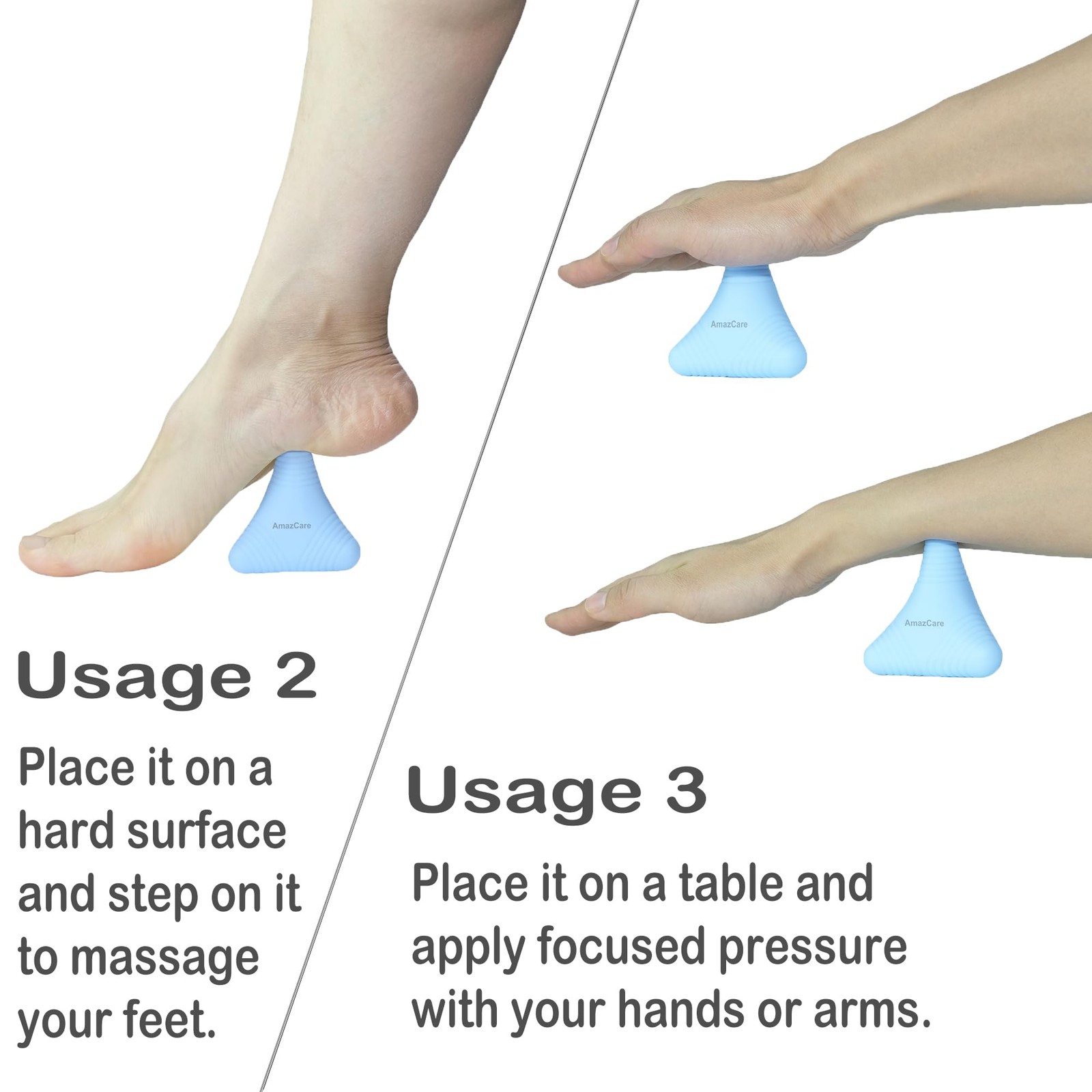 AmazCare Trigger Point Massage Ball Manual Massager Tool 2.8”×2.9”. Blue
