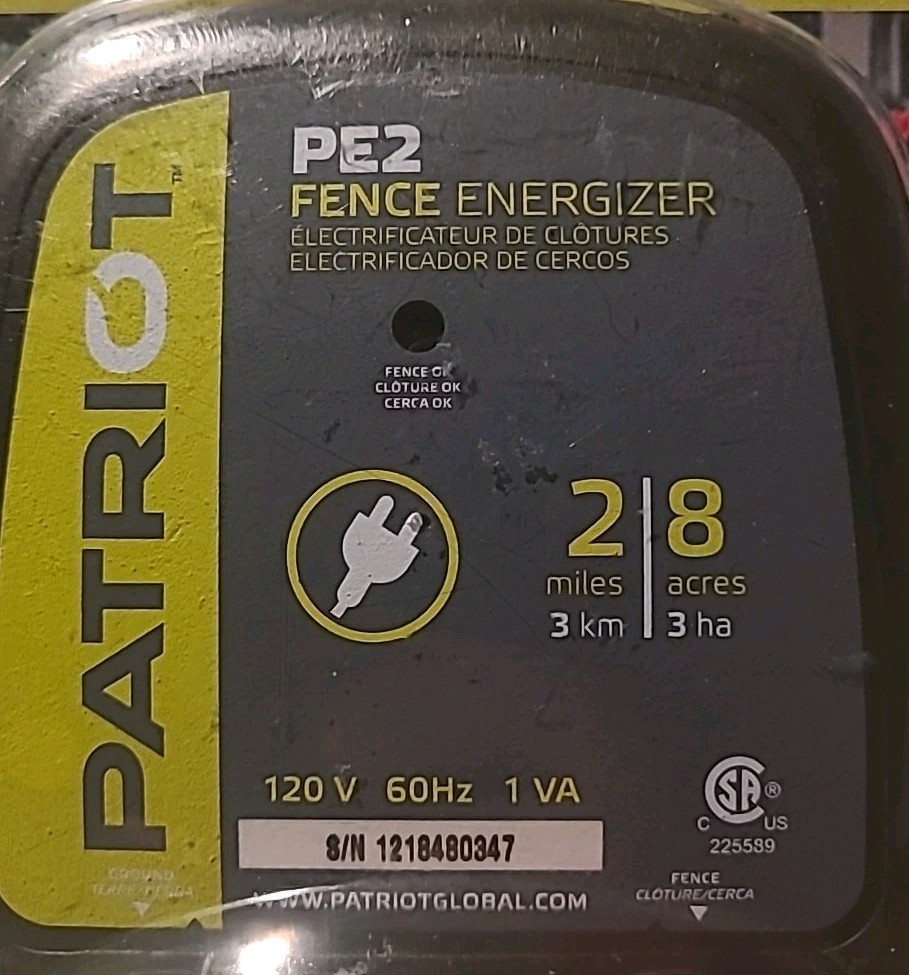 PATRIOT Electric Fence Energizer PE2 (2 Miles / 8 Acres) For Pet & Garden (NEW)