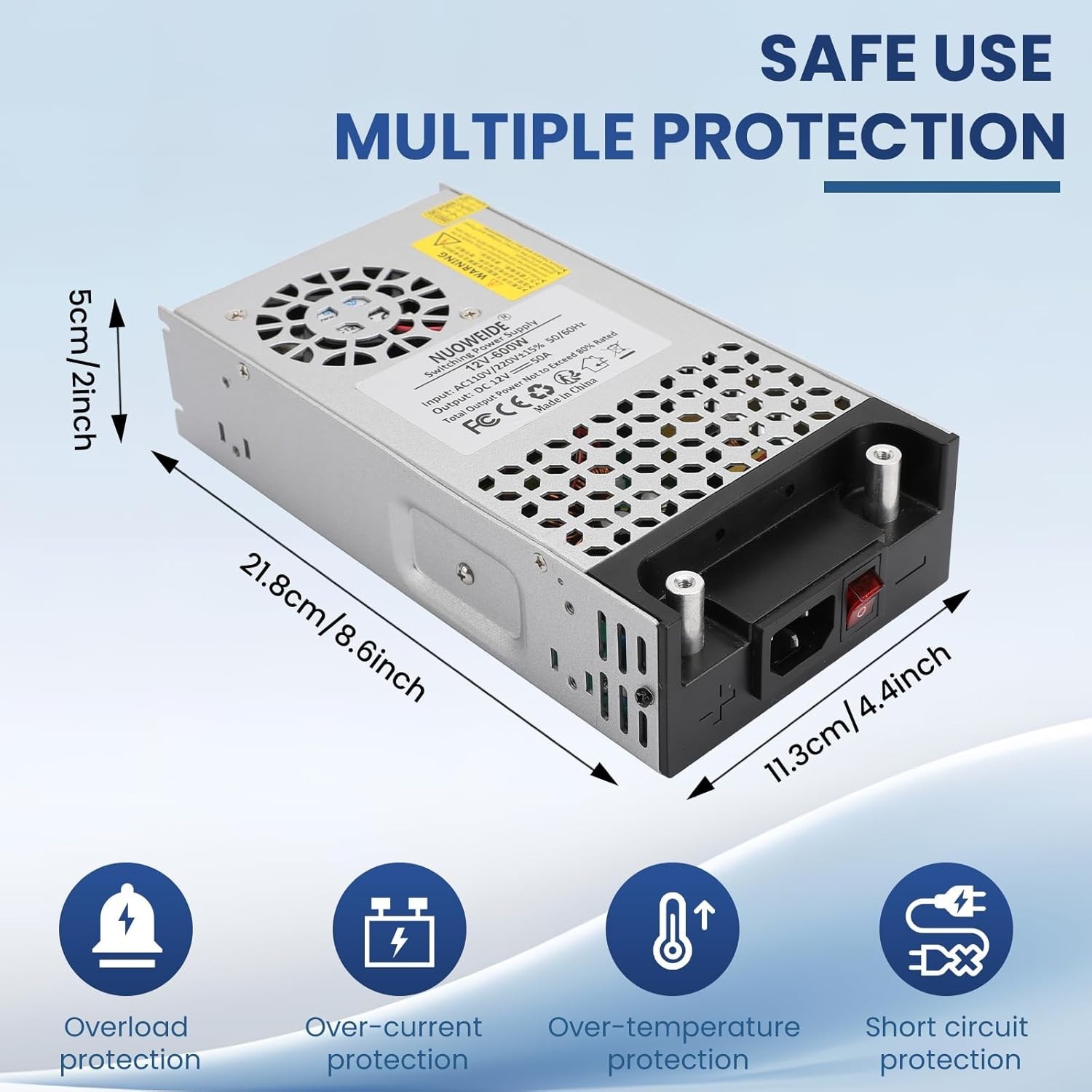 «New Version 110V AC to 12V DC Converter Power Supply, AC to DC Converter 12V 50