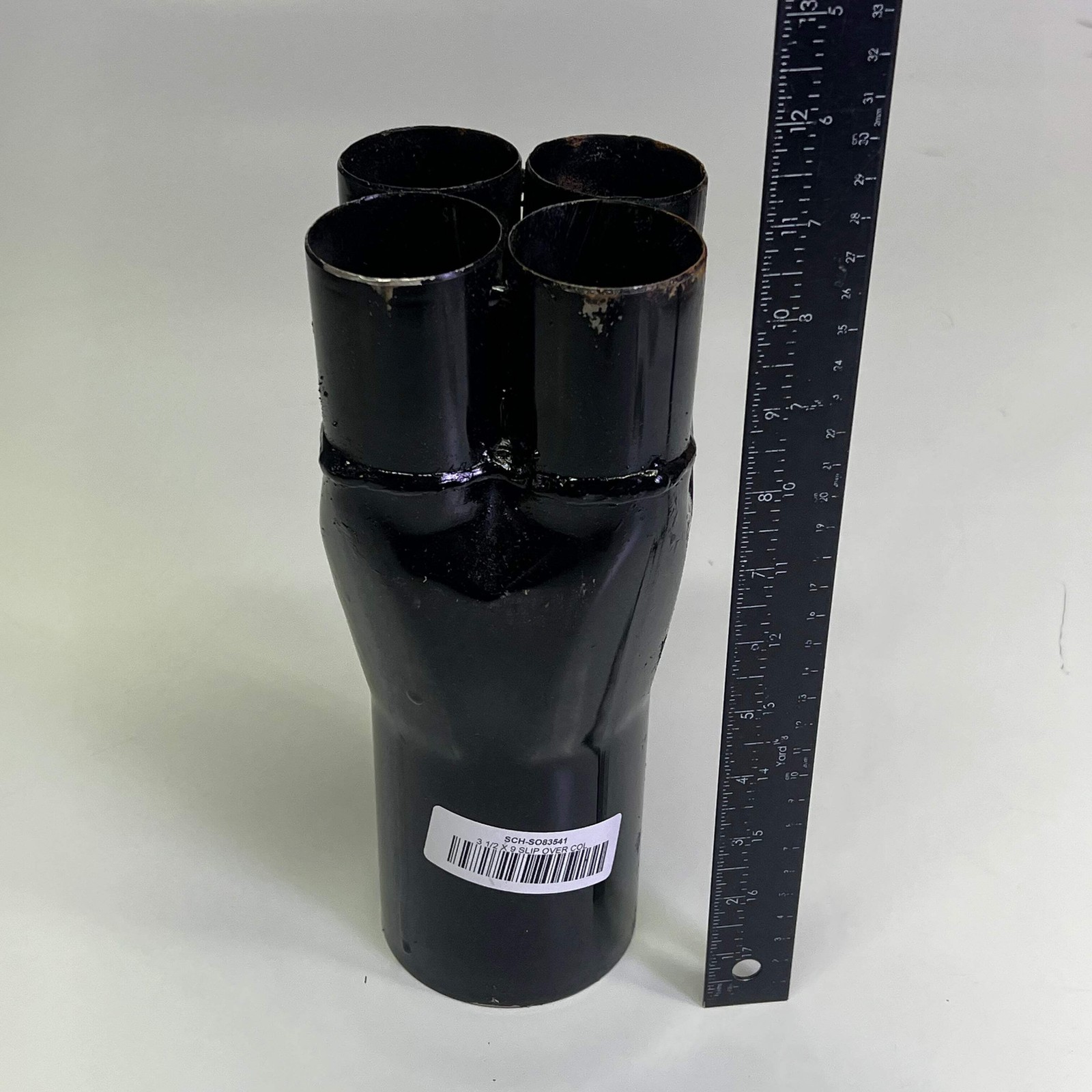 SCHOENFELD Steel Slip-On Collector 1-7/8 3-1/2″ Outlet 9″ Long Black SCHSO83541
