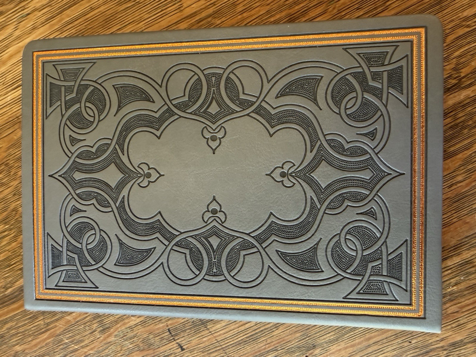 Two Journals Blank Pages One Carved Leather Bound, One Spiral Bound Leatherette