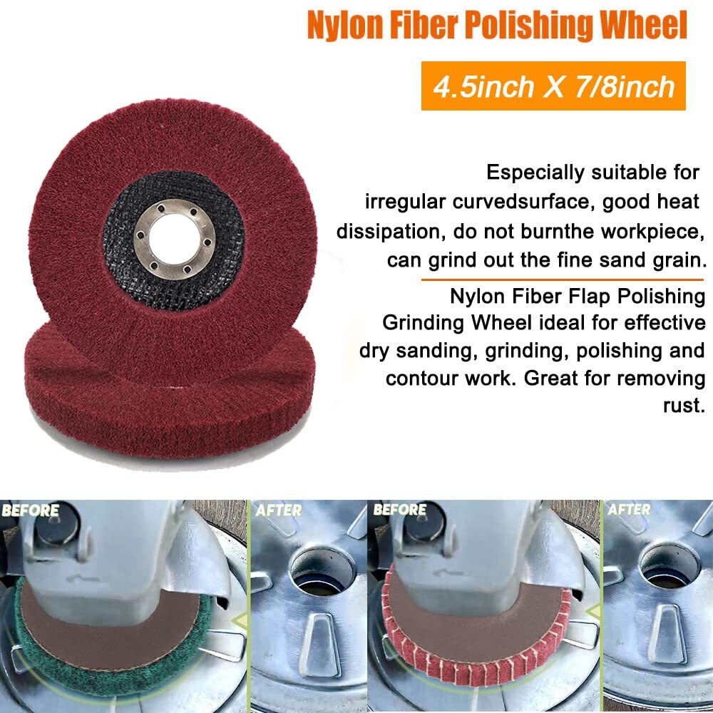 10x 4.5″ Nylon Flap Wheels Polishing Buffing Pad Grinding Disc for Angle Grinder