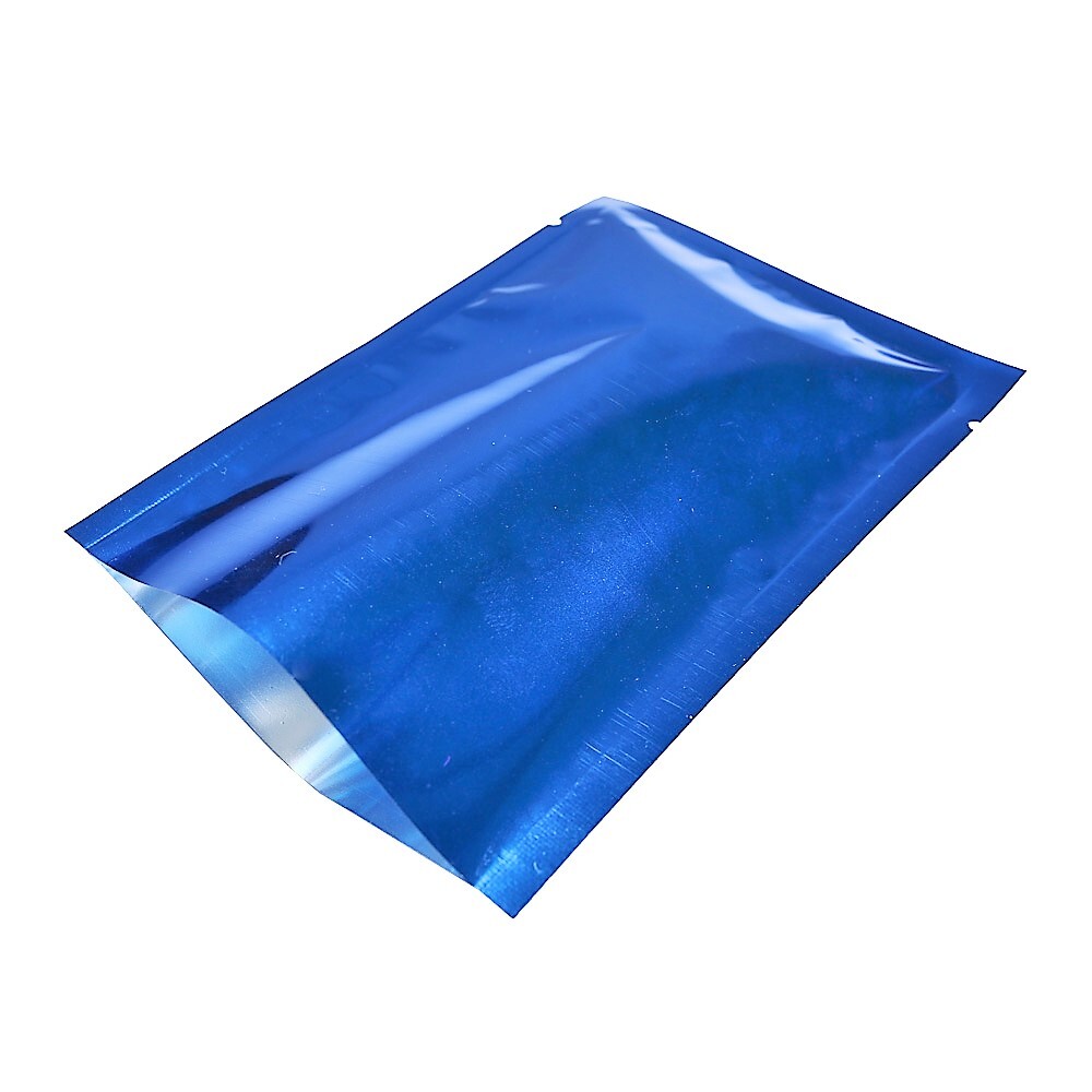 100 4.5×7″ Glossy Blue Heat Sealable Trading Cards Blind Packaging Open Top Bags