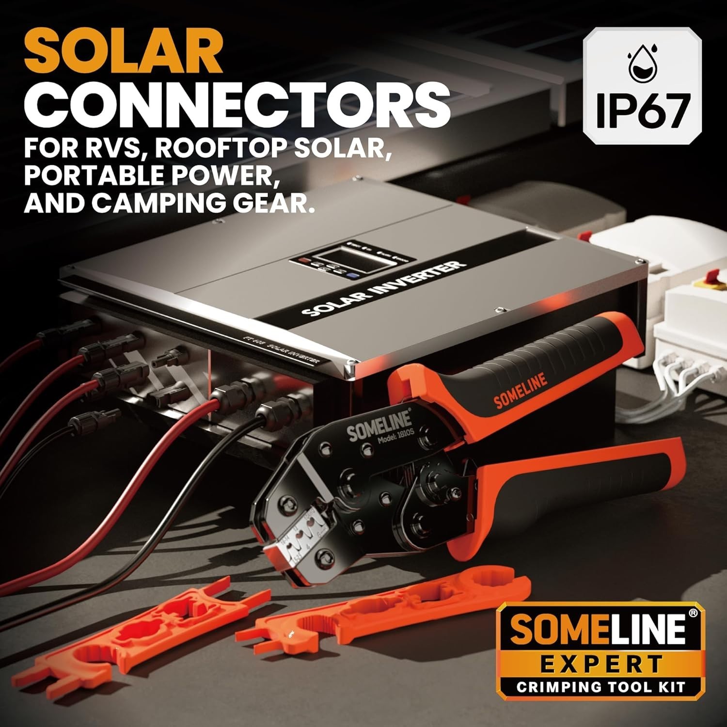 Solar Connector Crimping Tool Kit, 14-10 AWG Crimper for Solar Panel Cable Wire
