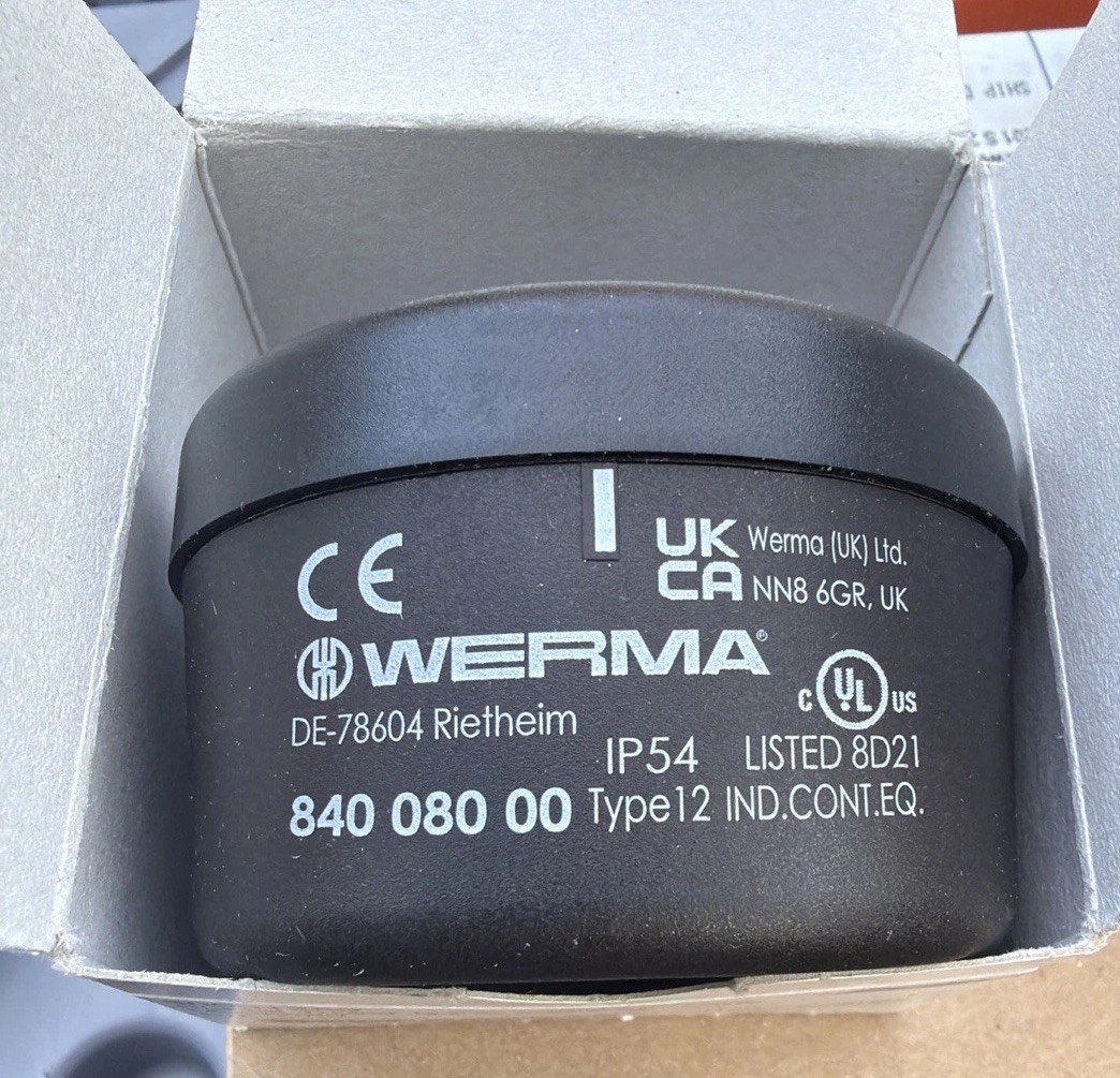WERMA Signal Tower 840-080-00 ELEMENT BASE & CAP 84008000 Tube Mounting NEW