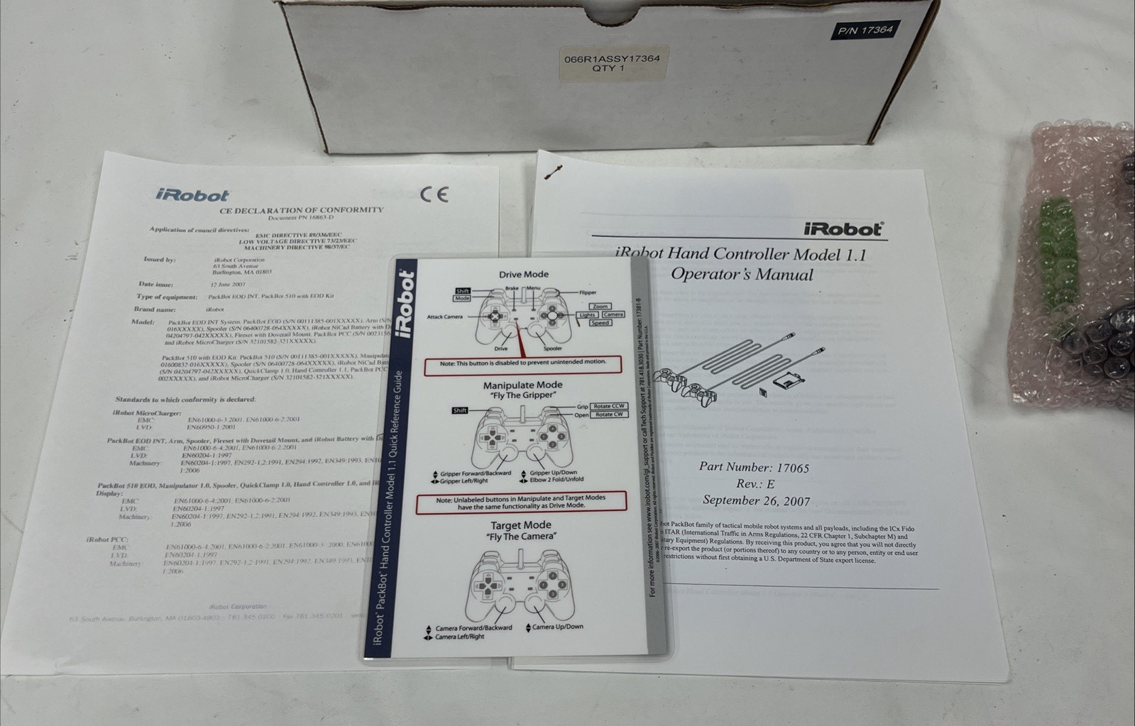 IRobot PackBot Tactical Robot Hand Controller Model 1.1 Logitech *NEW IN BOX*