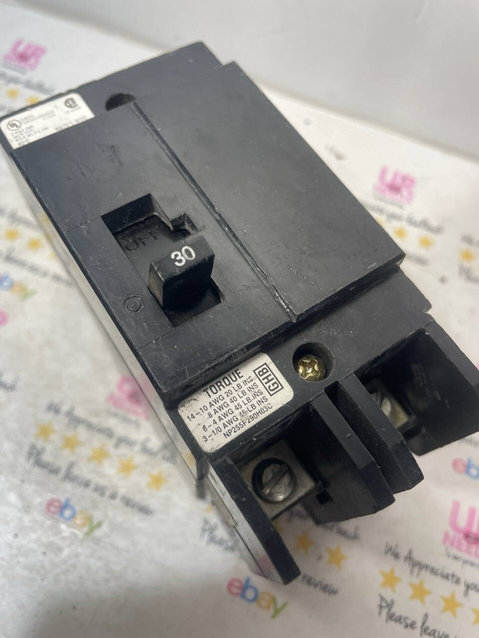 Cutler-Hammer GHB2030 Circuit Breaker 2P 30A 125/250VDC 480Y/277VAC