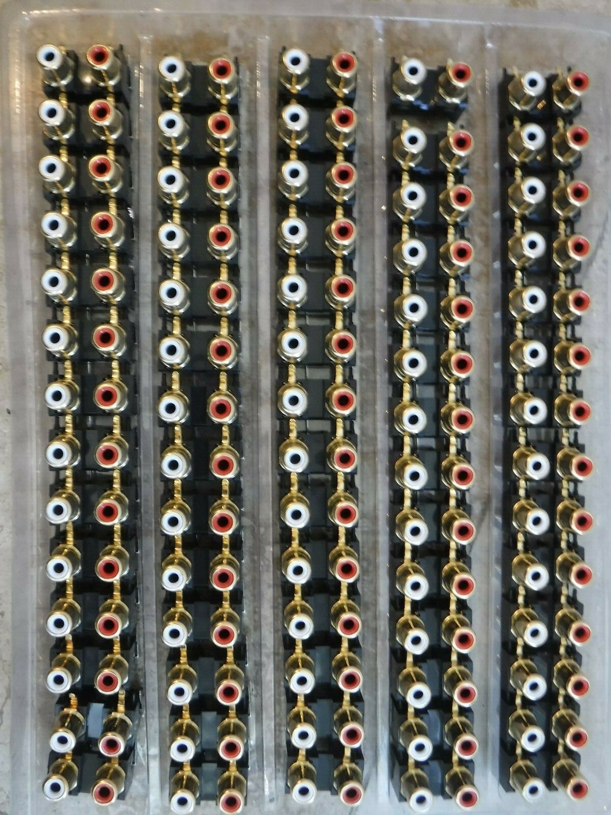Lot 70 PCB Mount RCA Female Stereo Audio Jack AV Gold Plated Connector Red/White