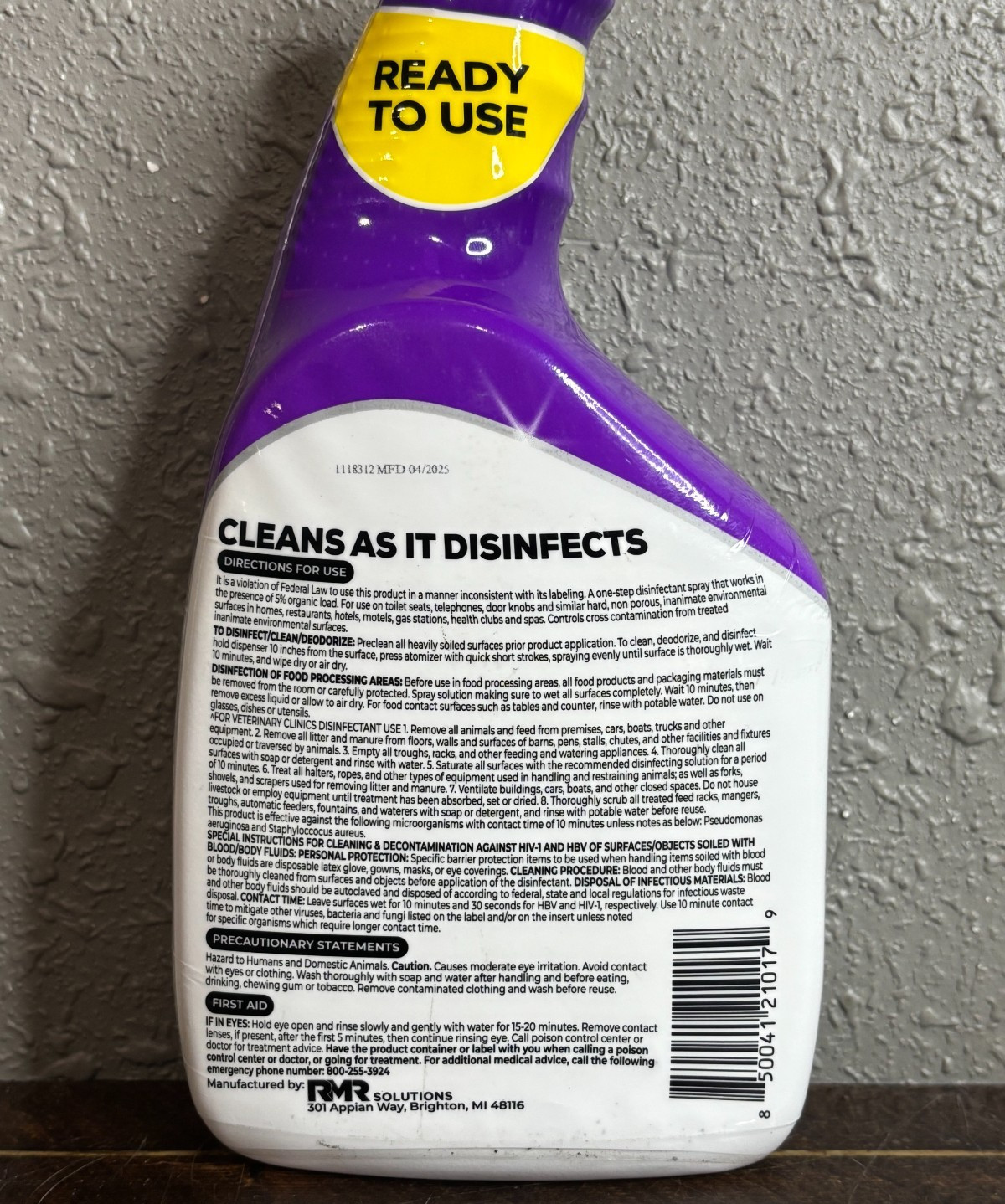 RMR-141 Solutions Disinfectant Fungicide & Cleaner Ready To Use 32oz 2 pk