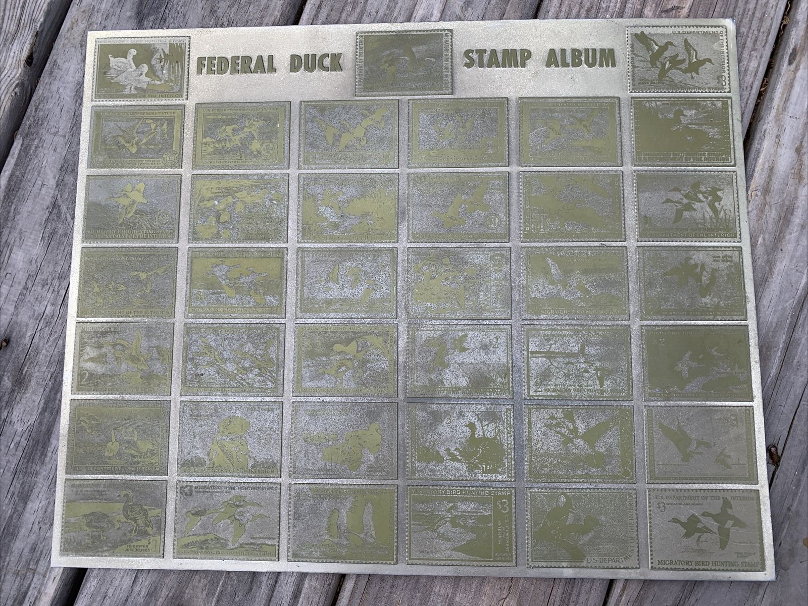 Vintage Federal Duck Stamp Micro Metal Photoengravers Plate 15.5 In X 12.5 In
