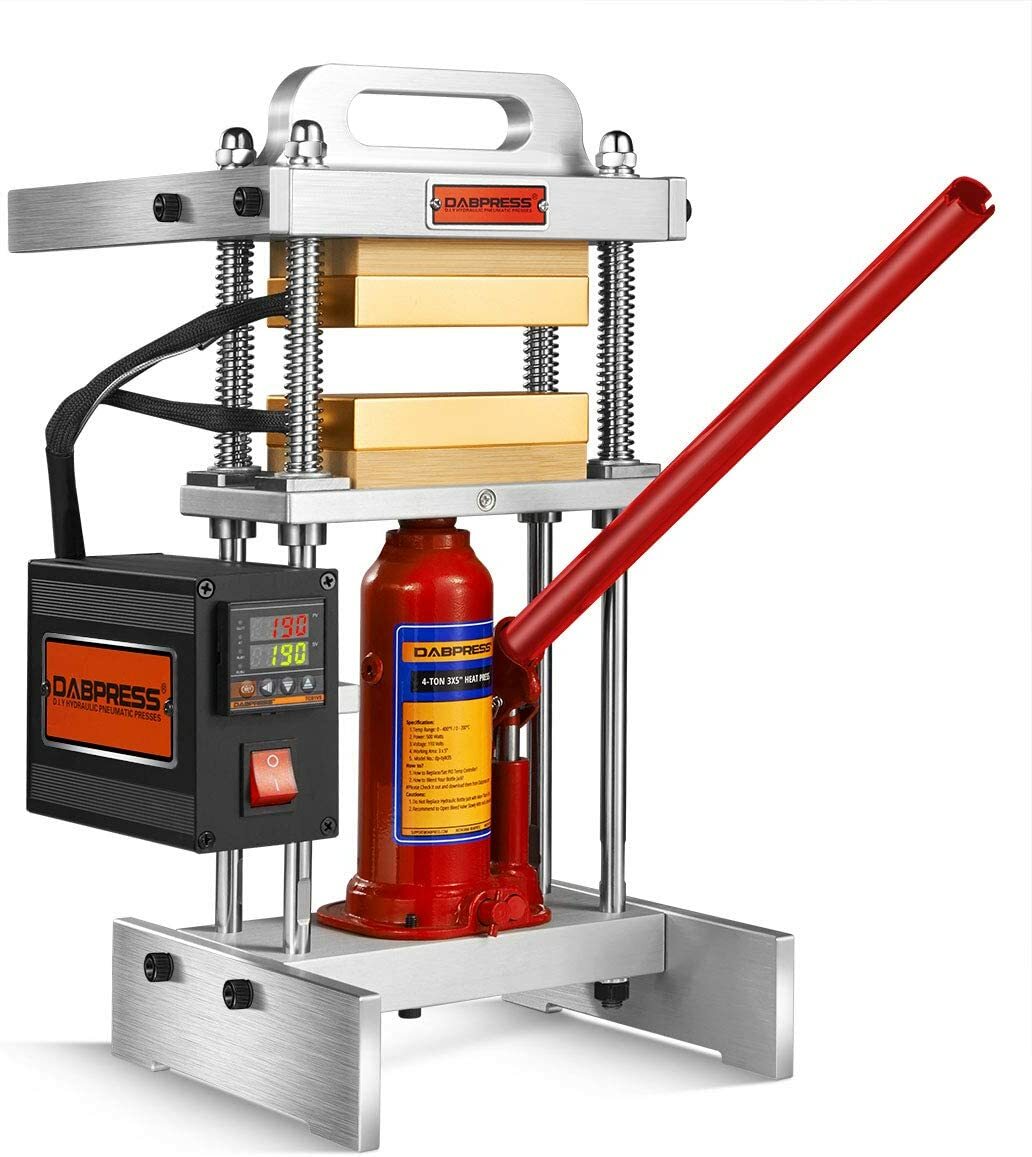 Used DABPRESS 4 Ton Hydraulic Heat Press Machine with Dual 3×5″ Heated Plates