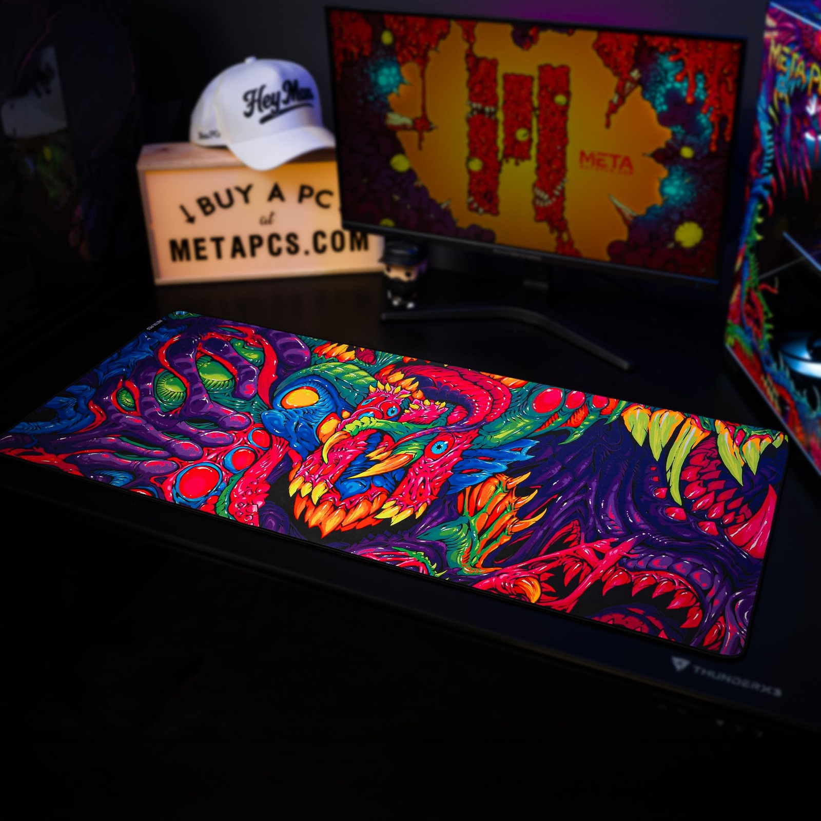META PCS – Hyperbeast Extended Gaming Mousepad – 35.4″ x 15.7″, Full-color