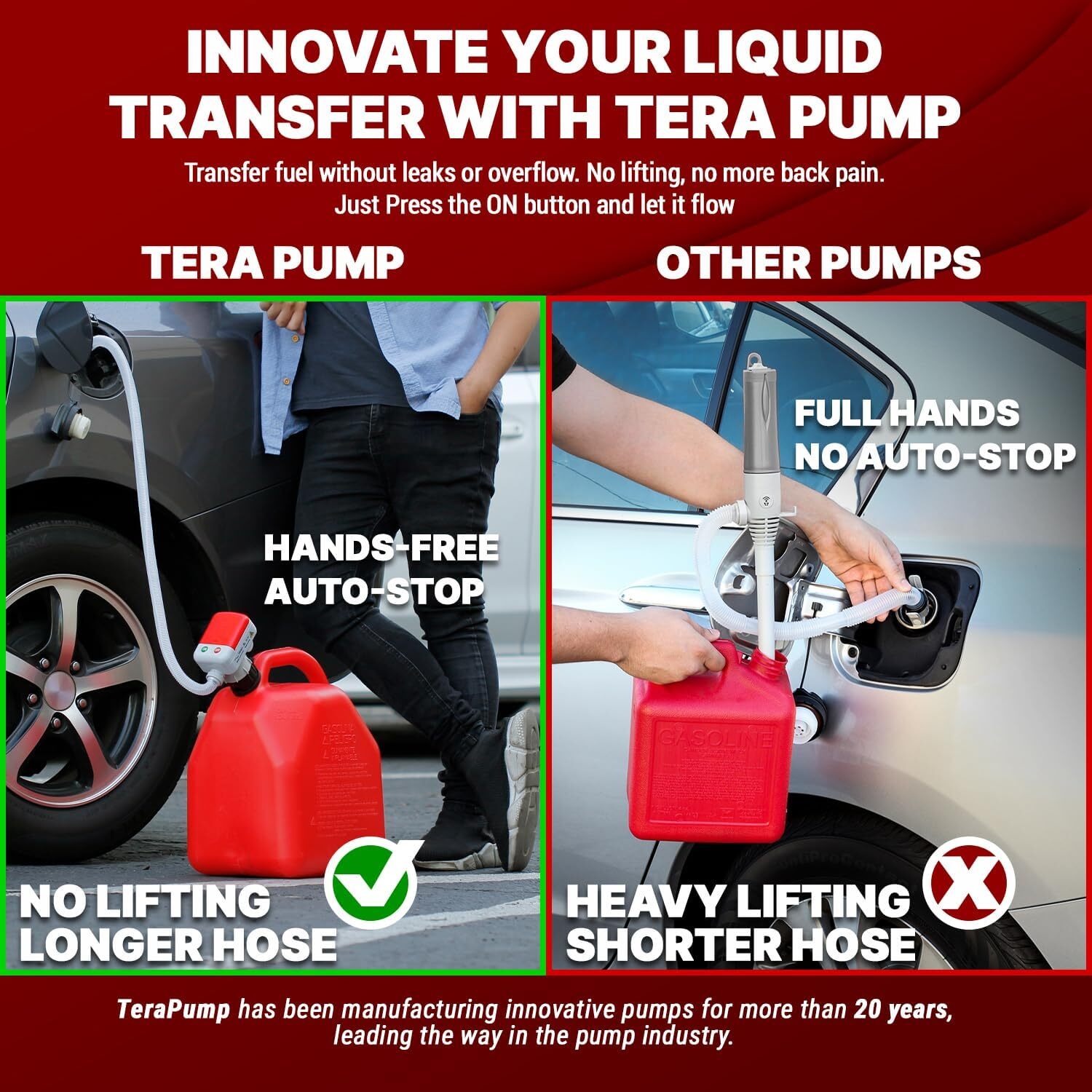 Electric Fuel Transfer Pump Battery Powered Gas Oil Water Liquid 2.4GPM 53”Hose