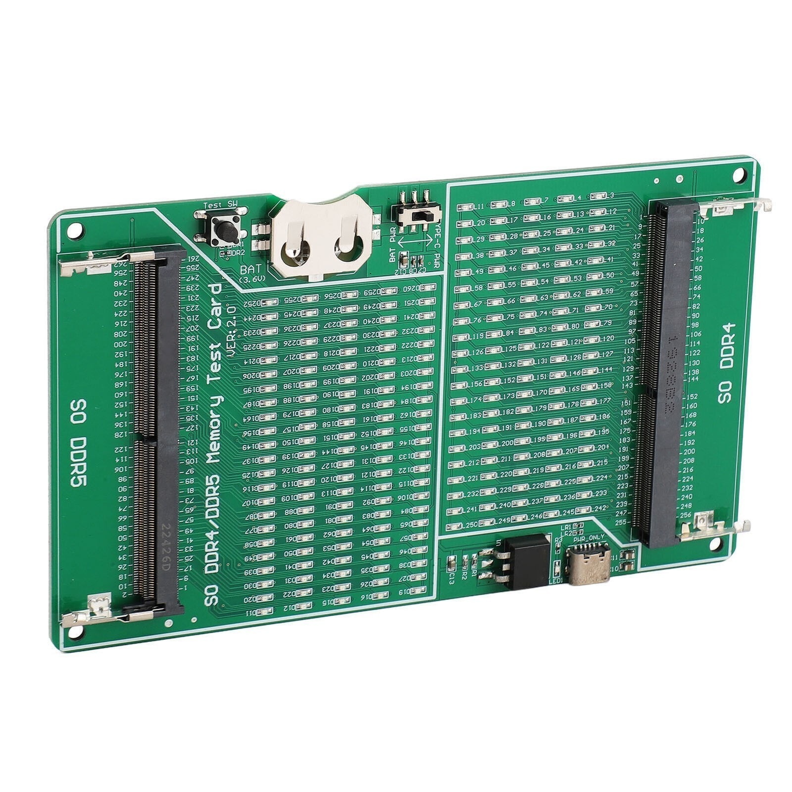 DDR4 DDR5 Memory Tester 2 in 1 Multifunctional Memory Slot Test Card with LED