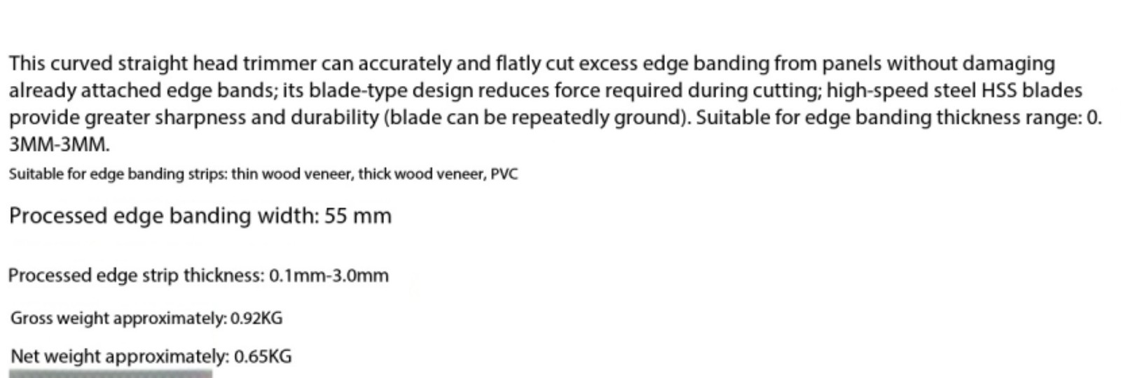 Curved and Straight Edge Aligner, Edge Bander, Edge Banding Corner Trimmer