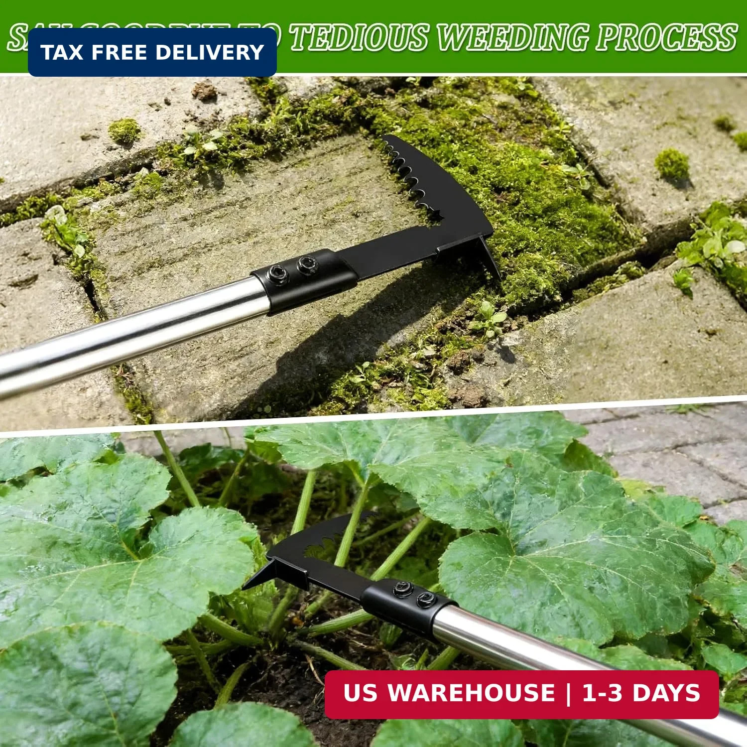 Crack Weeder – Manganese Steel Manual Crevice Weeding Tool, Adjustable Long Hand