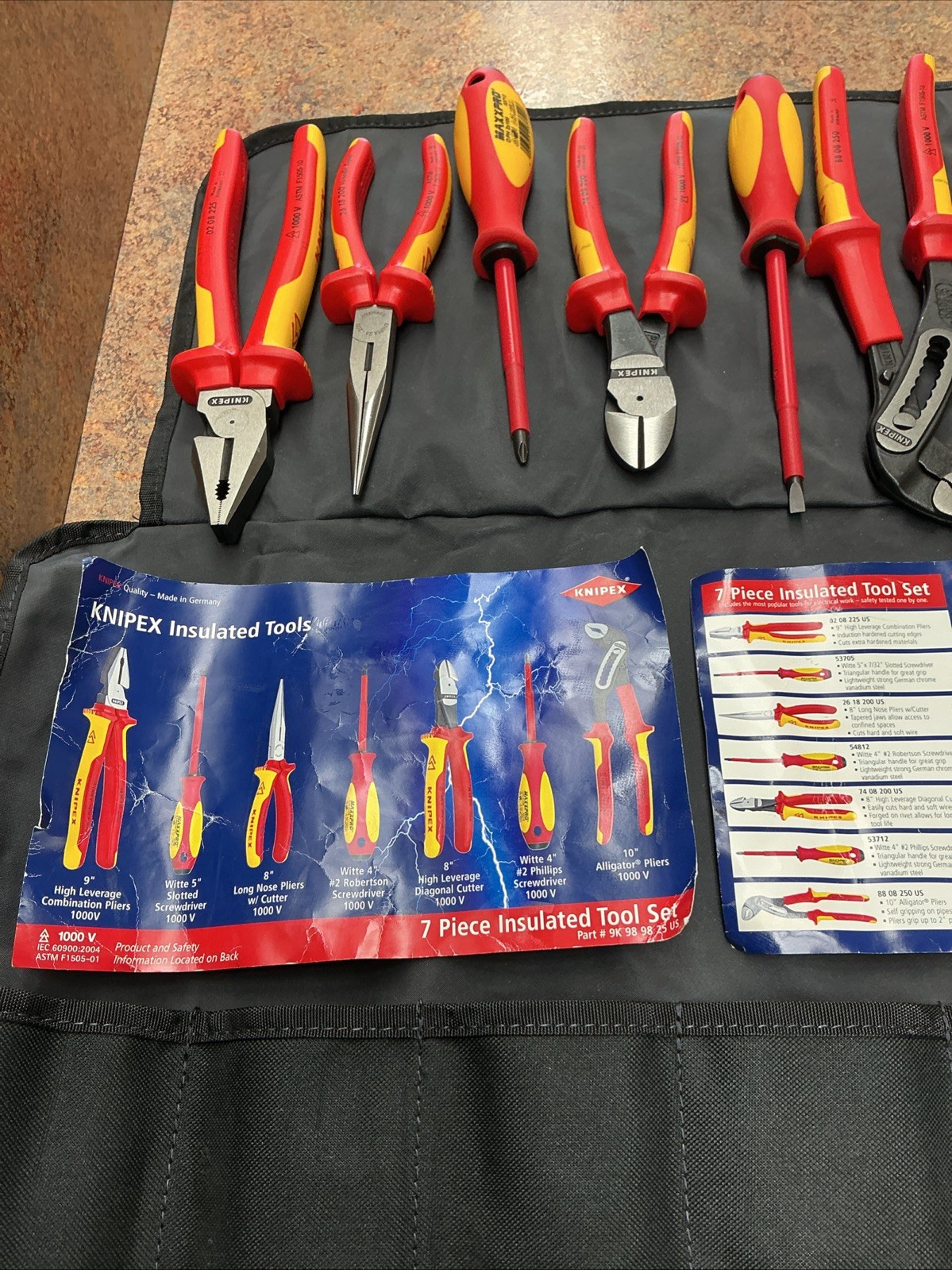 Knipex 1000-Volt Insulatted Tool Set (7-Piece) Used