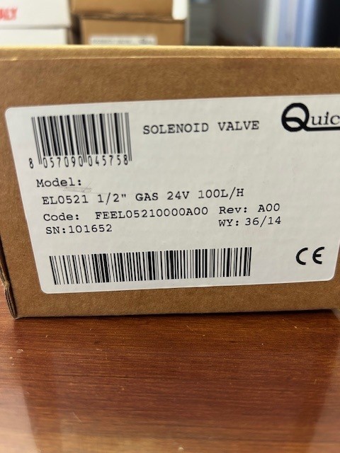 QUICK EL0521 SOLENOID VALVE 1/2″ GAS 24V 100 l/h