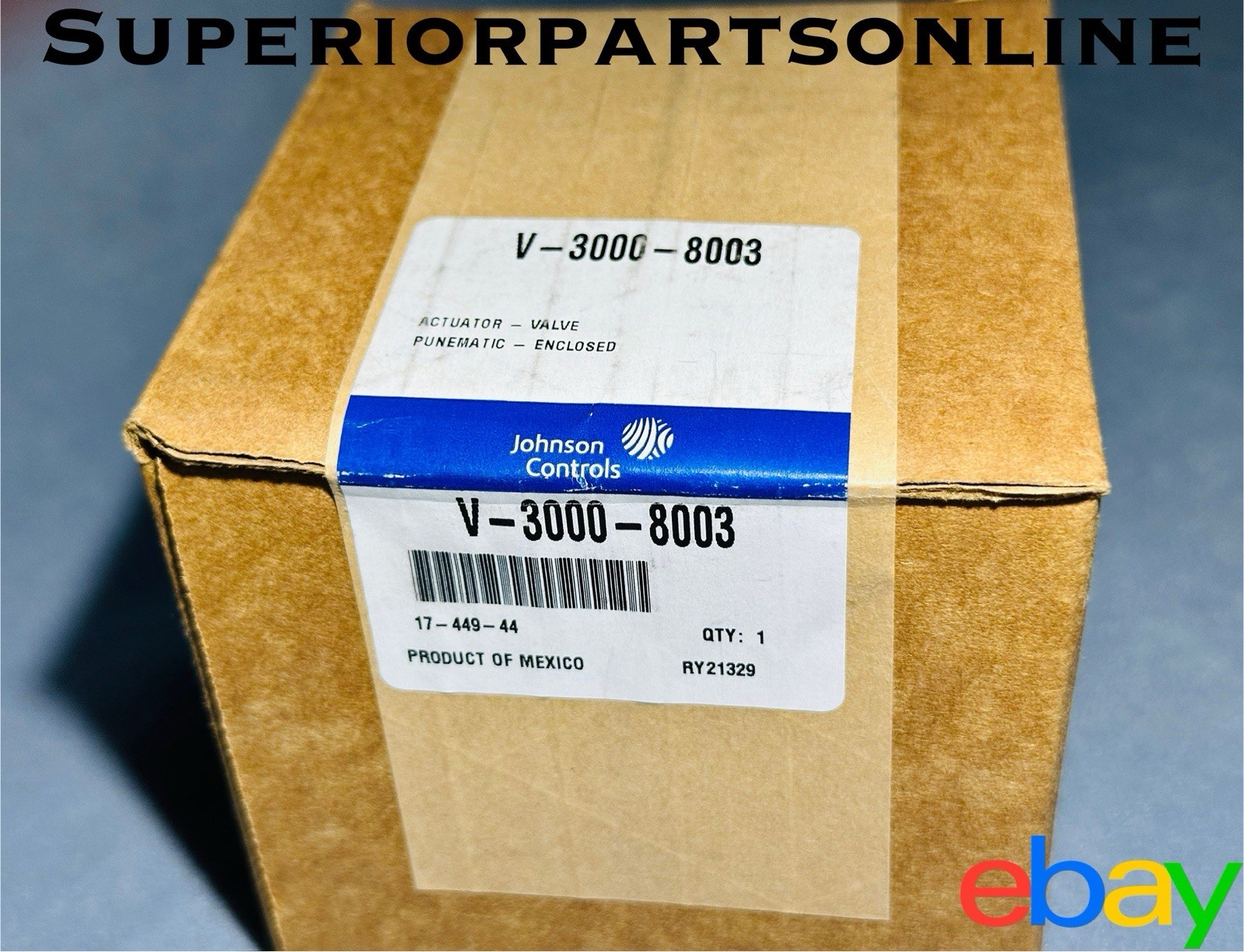 *NEW IN BOX* Johnson Controls V-3000-8003 Pneumatic Actuator, 25-PSI 3/4″ Stroke