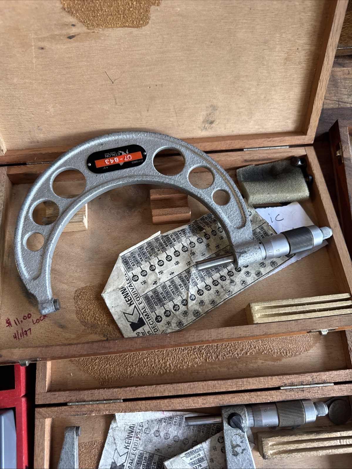 Etalon Switzerland Outside Micrometer Set 0-5” 0001″ w/ Cases A30