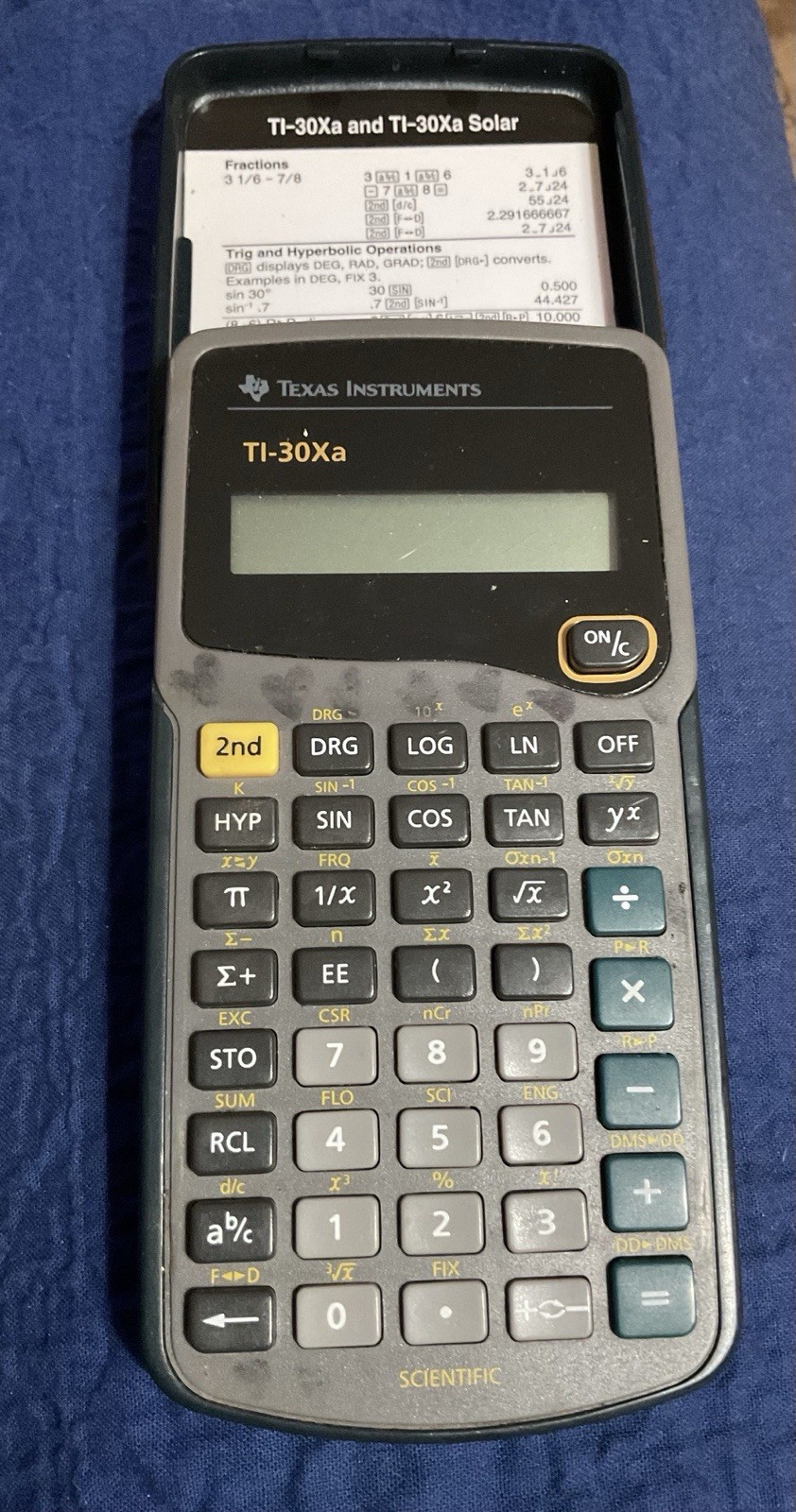 texas instruments ti-30xa scientific calculator With Slide Cover & Ref Guide