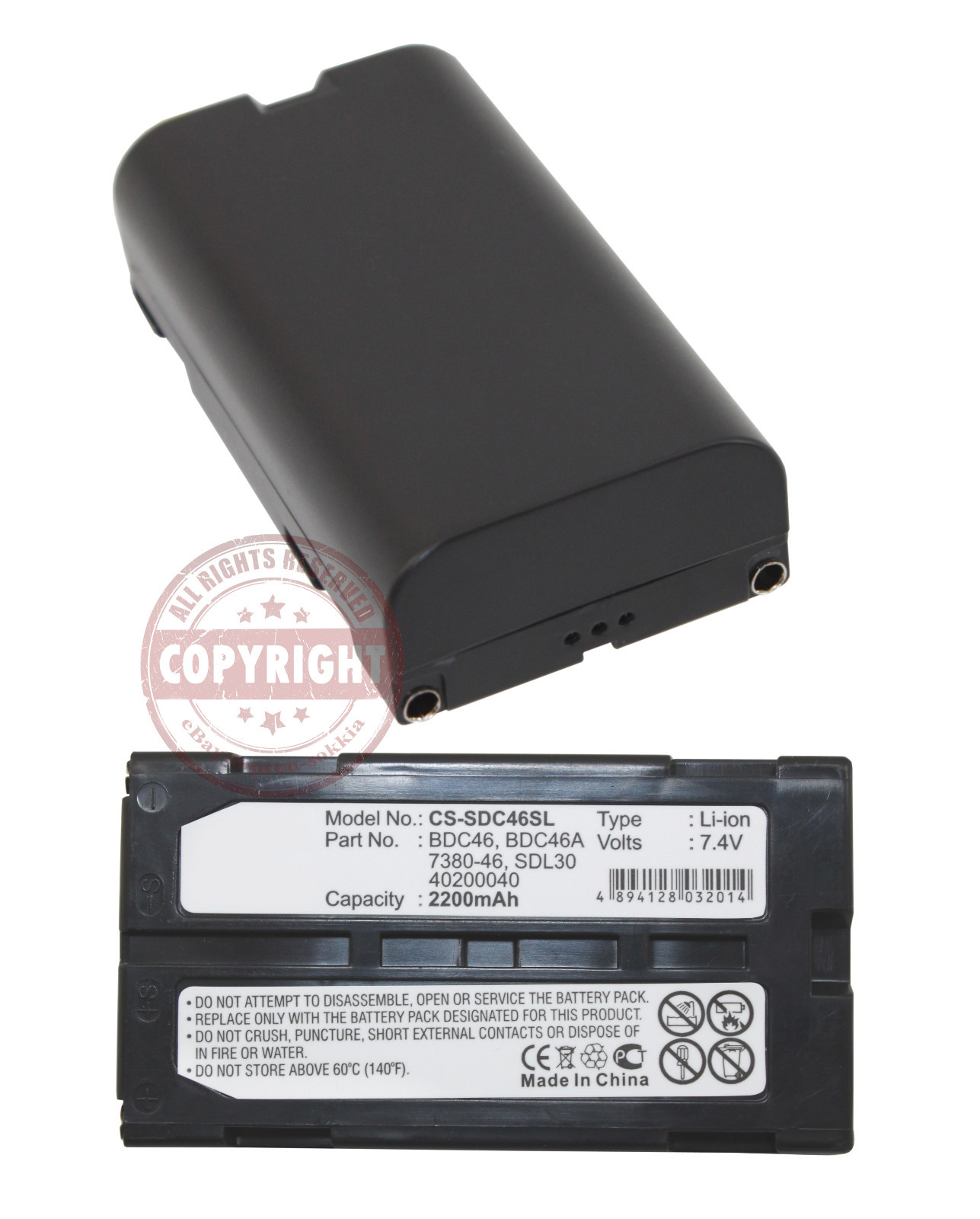 BDC46A BATTERY FOR SOKKIA TOTAL STATION, SDL30 50 LEVEL,7380-46,40200040