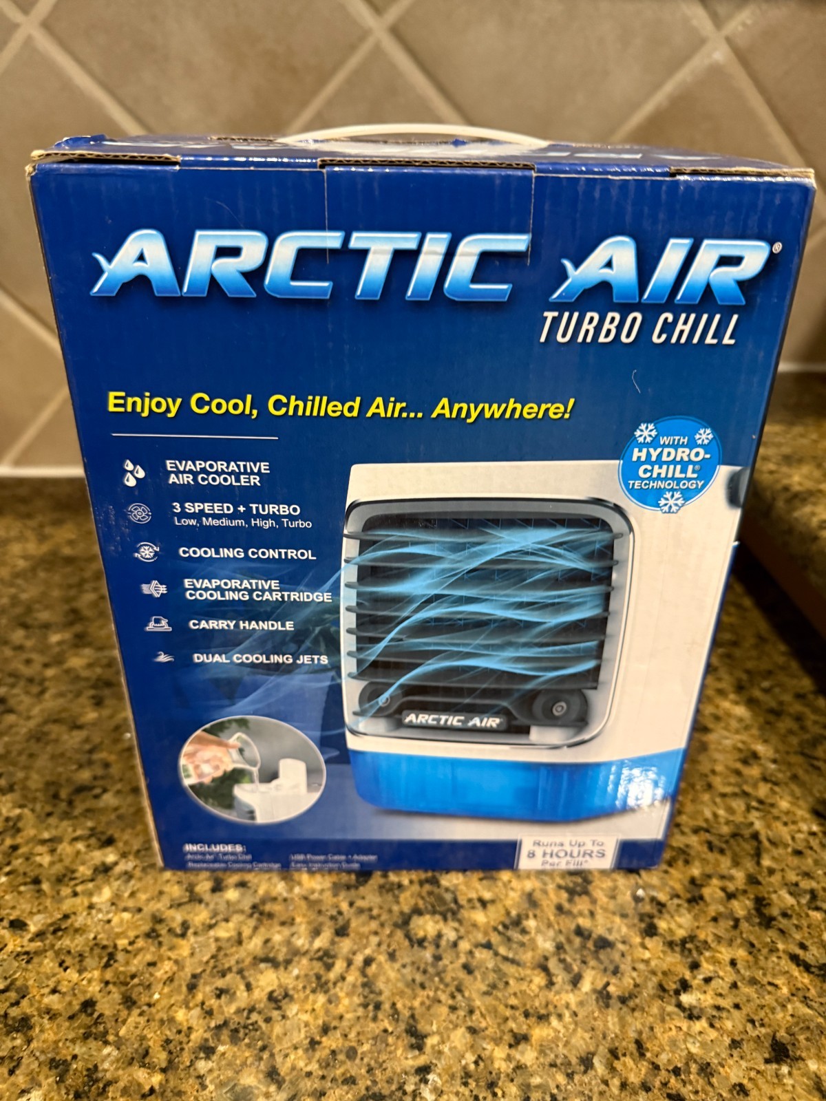ARCTIC AIR Turbo Chill Desktop Evaporative Space Cooler with LED Nightlight