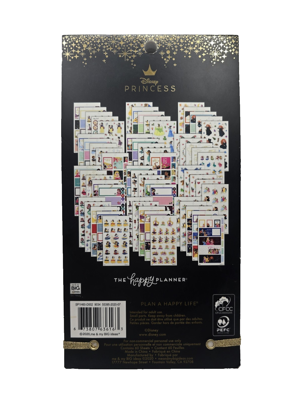 2 The Happy Planner Disney Princess Sticker Sheets SP1H60-D001 & D002 = 2473