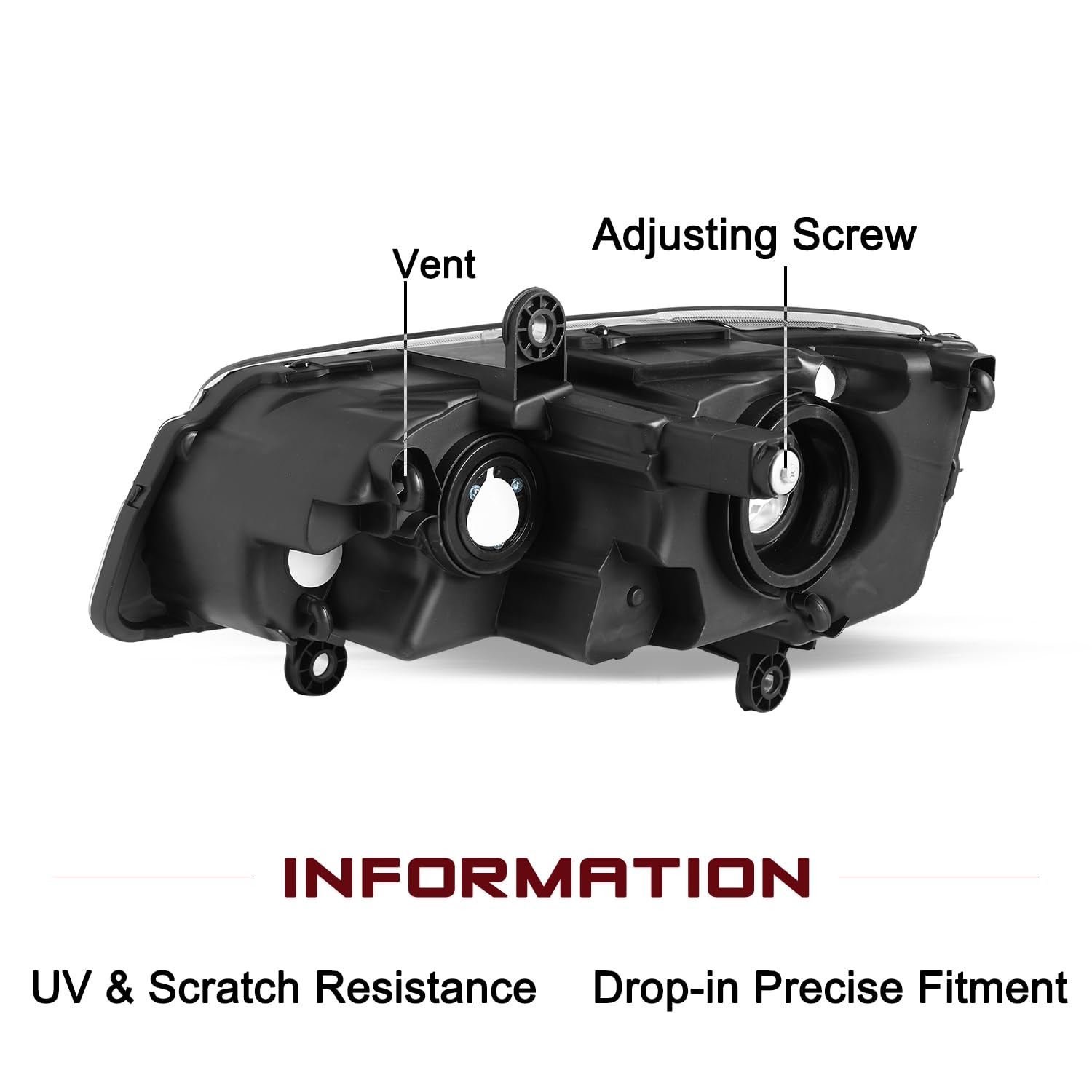 Halogen Headlight Assembly Fits for 2011-2020 Dodge Grand Caravan