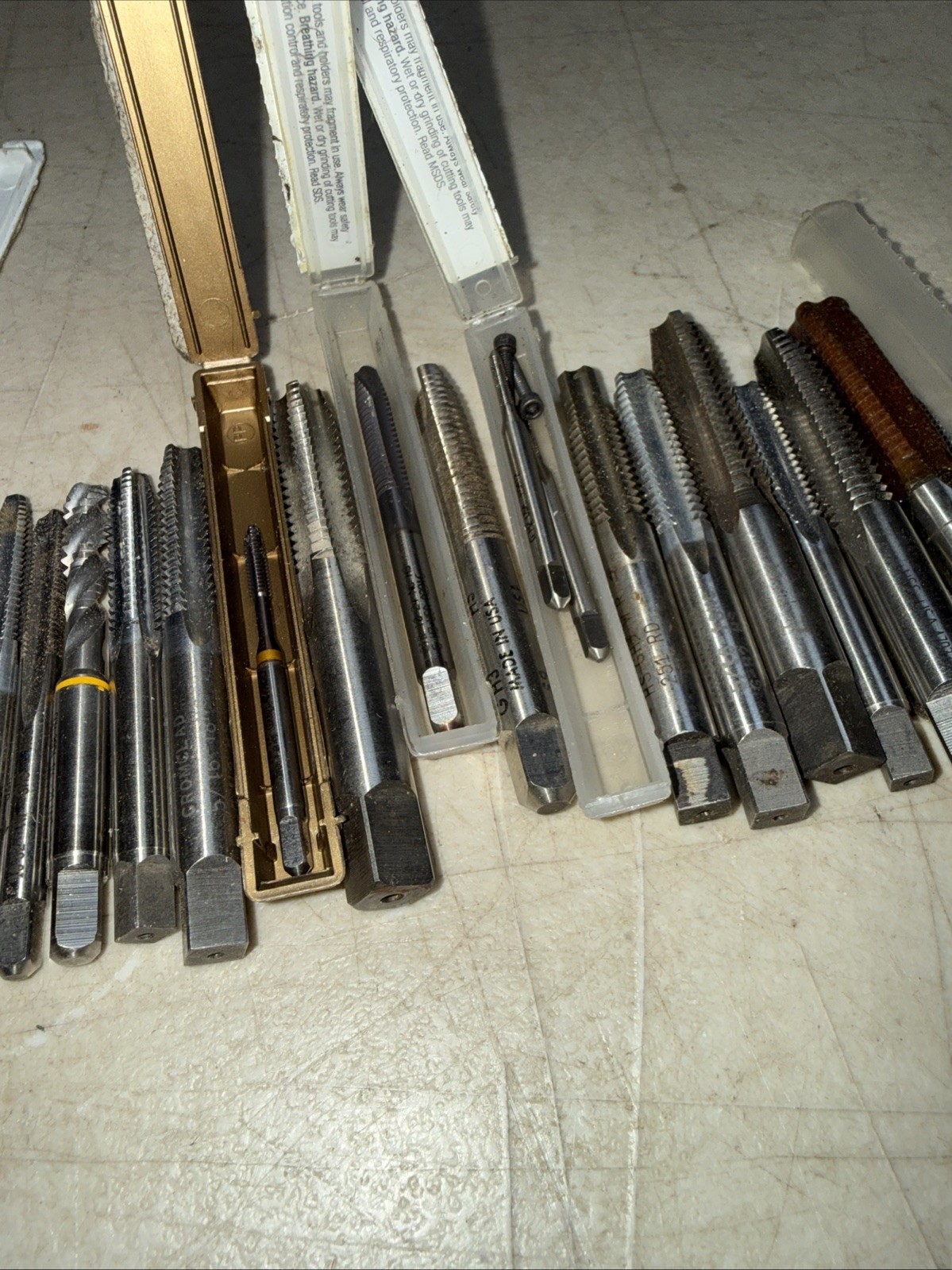 Lot of 36 New/Used Straight/Spiral Flute Plug Taps Various Sizes Machinists Tool