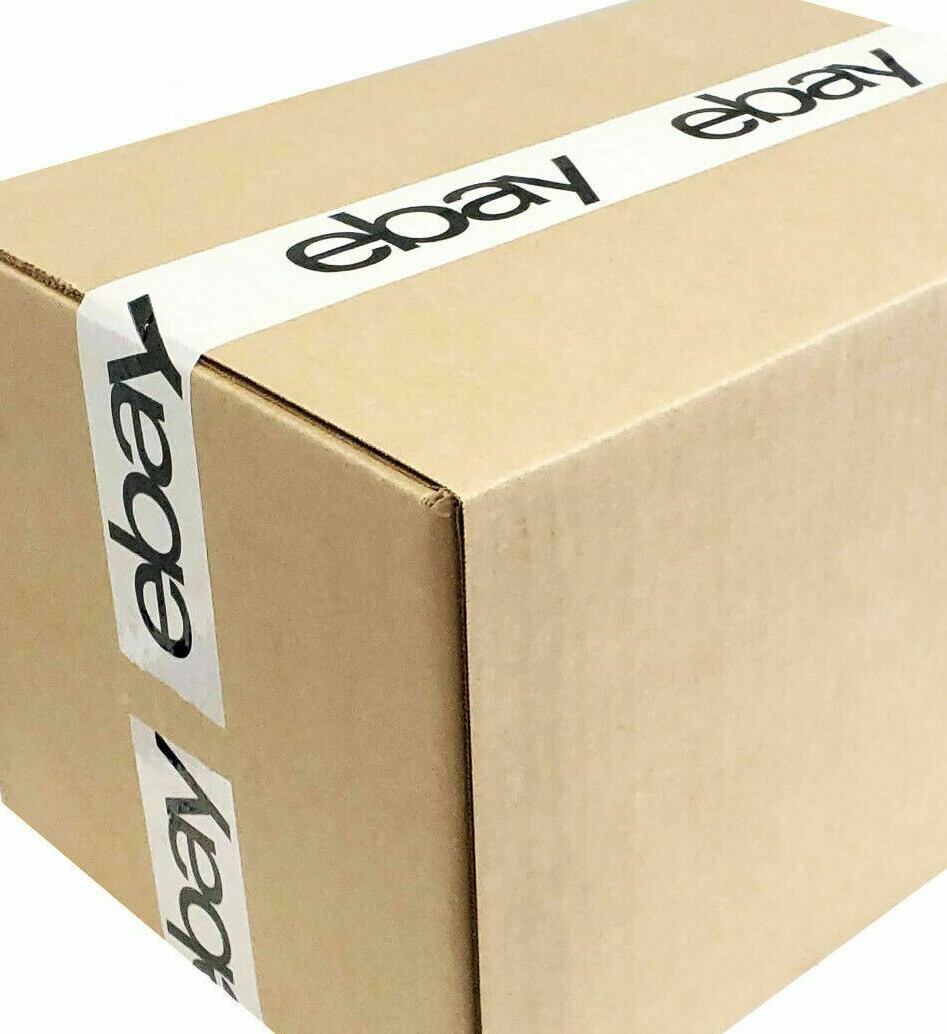 2 Rolls 2″ x 75 yards Black – White LOGO eBay Branded Packing Tape