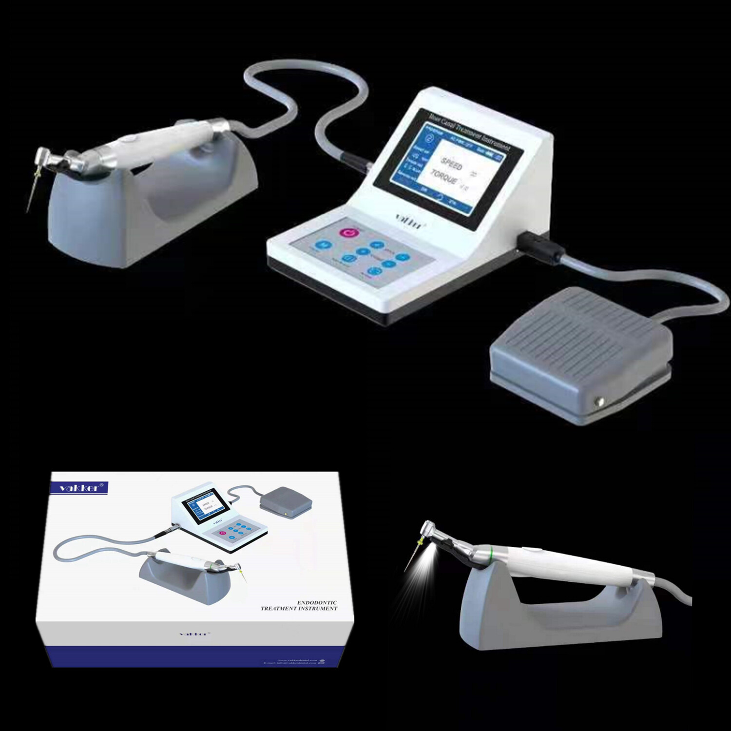 Vakker VK88 Dental Reciprocating Endo Motor w/ 16:1 LED Handpiece Foot Pedal