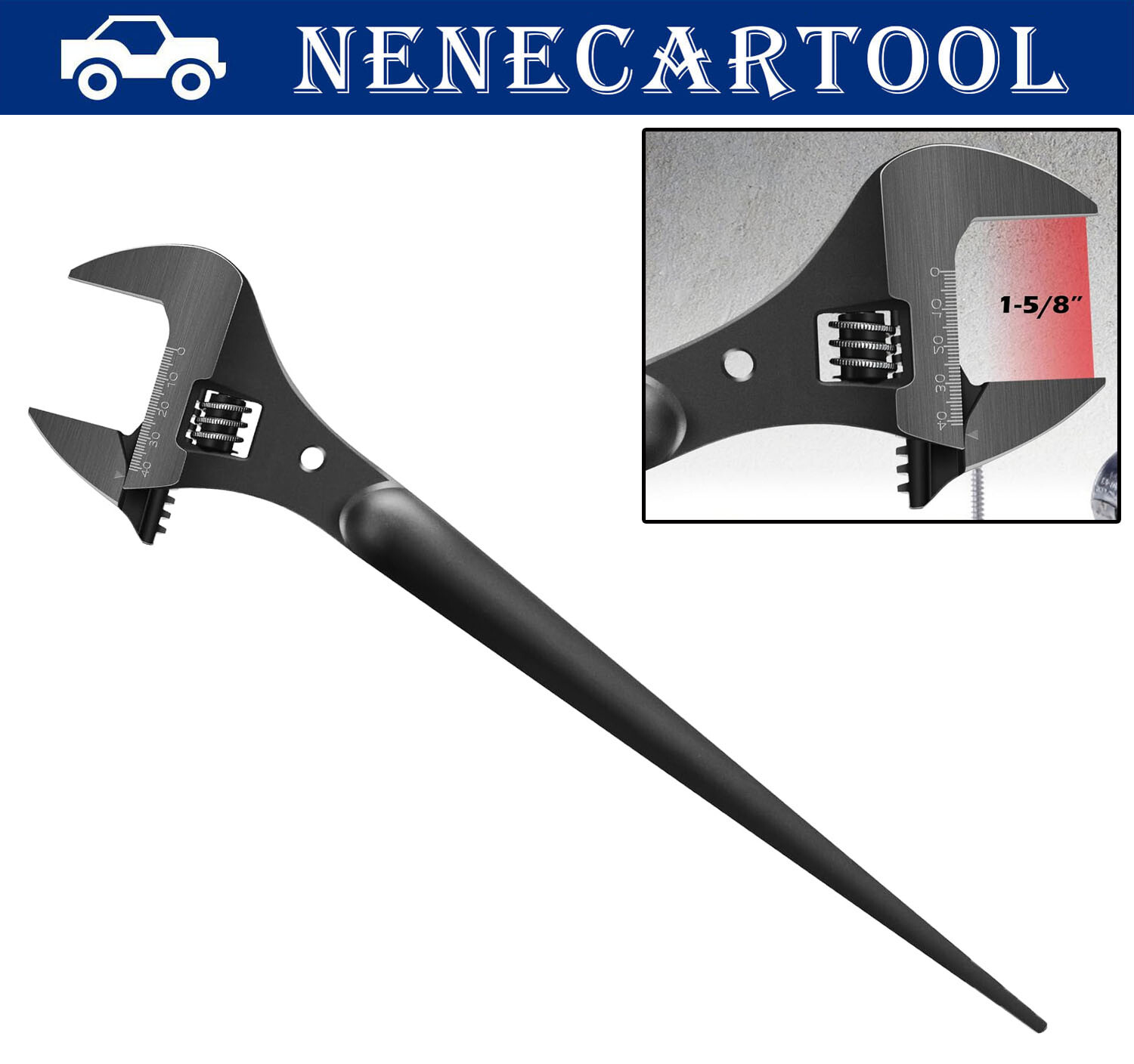3239 16″ Extra Wide Adjustable Wrench 1‑5/8″ Opening For Nuts & Bolts Up to 1″