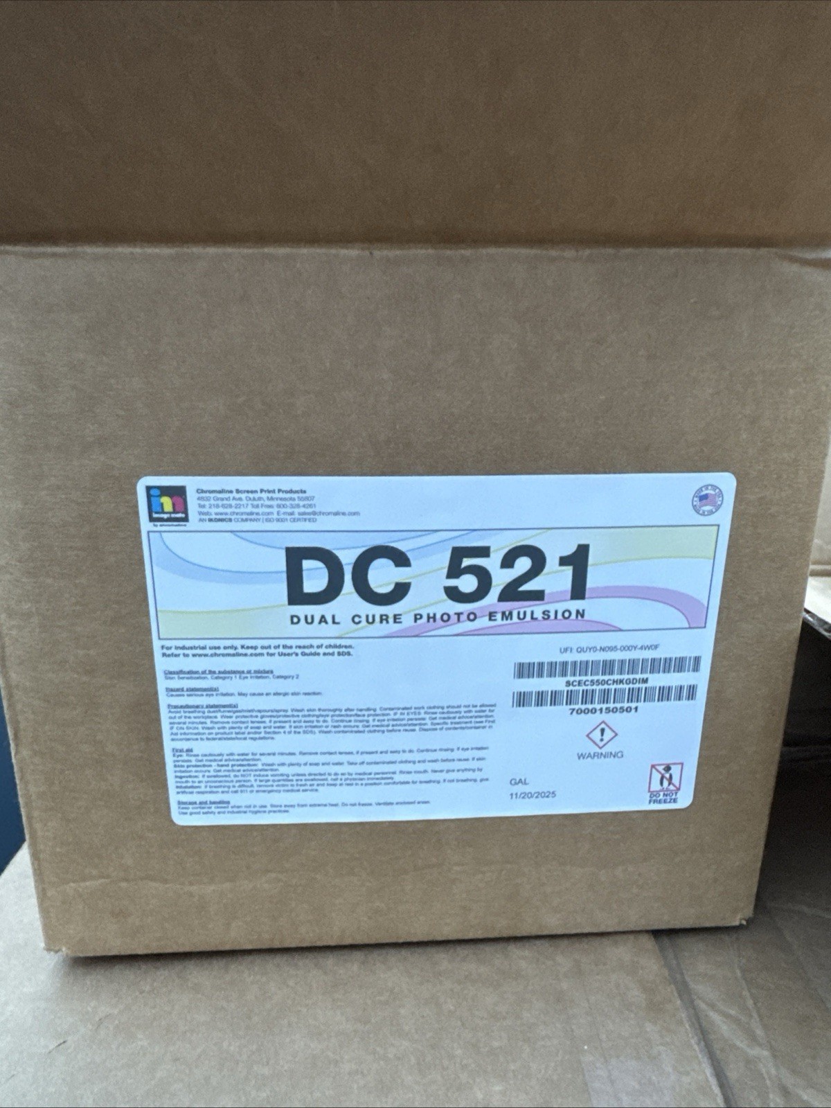 Chromaline DC 521 Dual Cure Photo Emulsion – 1 Gallon + Sensitizer