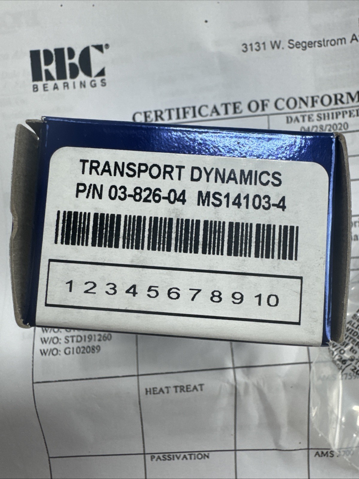 (2) RBC Bearings MS14103-4 Spherical Self-align 1/4” id 5/8” od Military USA