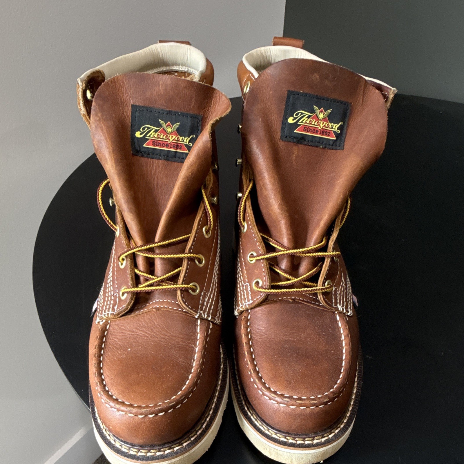 Thorogood Men’s 10D Brown Leather Lace-Up Work Boots EH ASTM F2892-18 814-4200