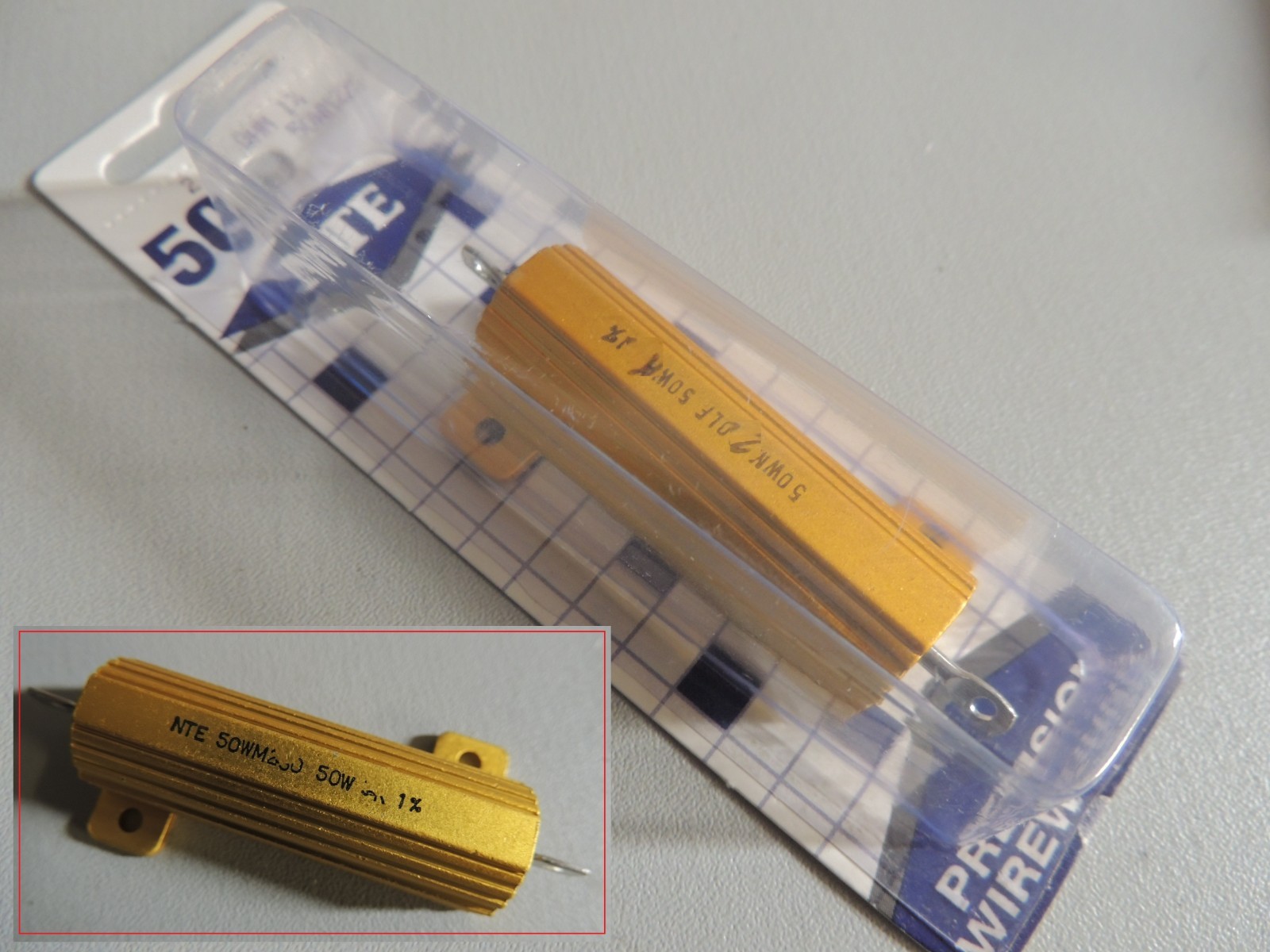 NTE 50WM320 ~ 20K Ohm 50 Watt Aluminum Housed Wirewound Power Resistor