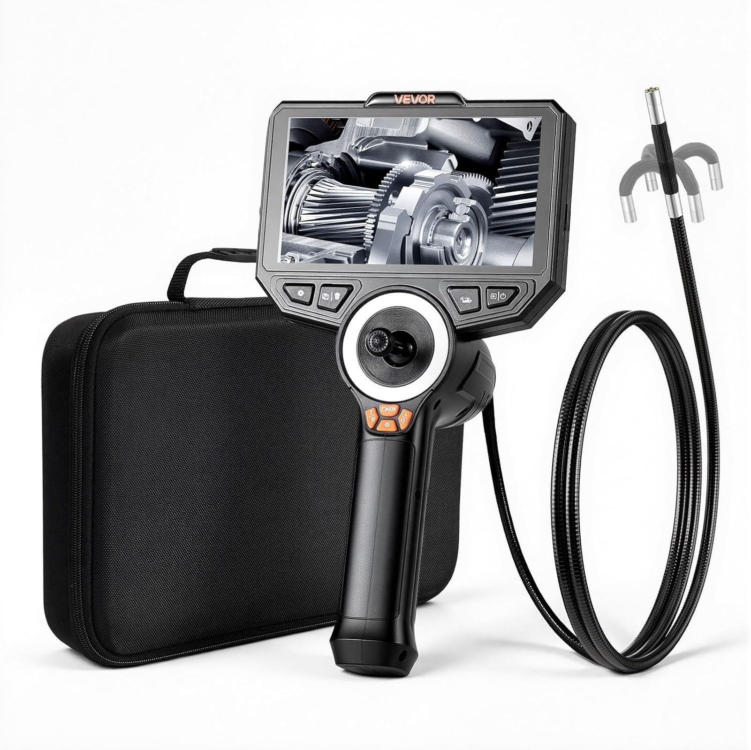 4.9FT 4-Way Articulating Borescope with Light, True 1080P HD Inspection Camera