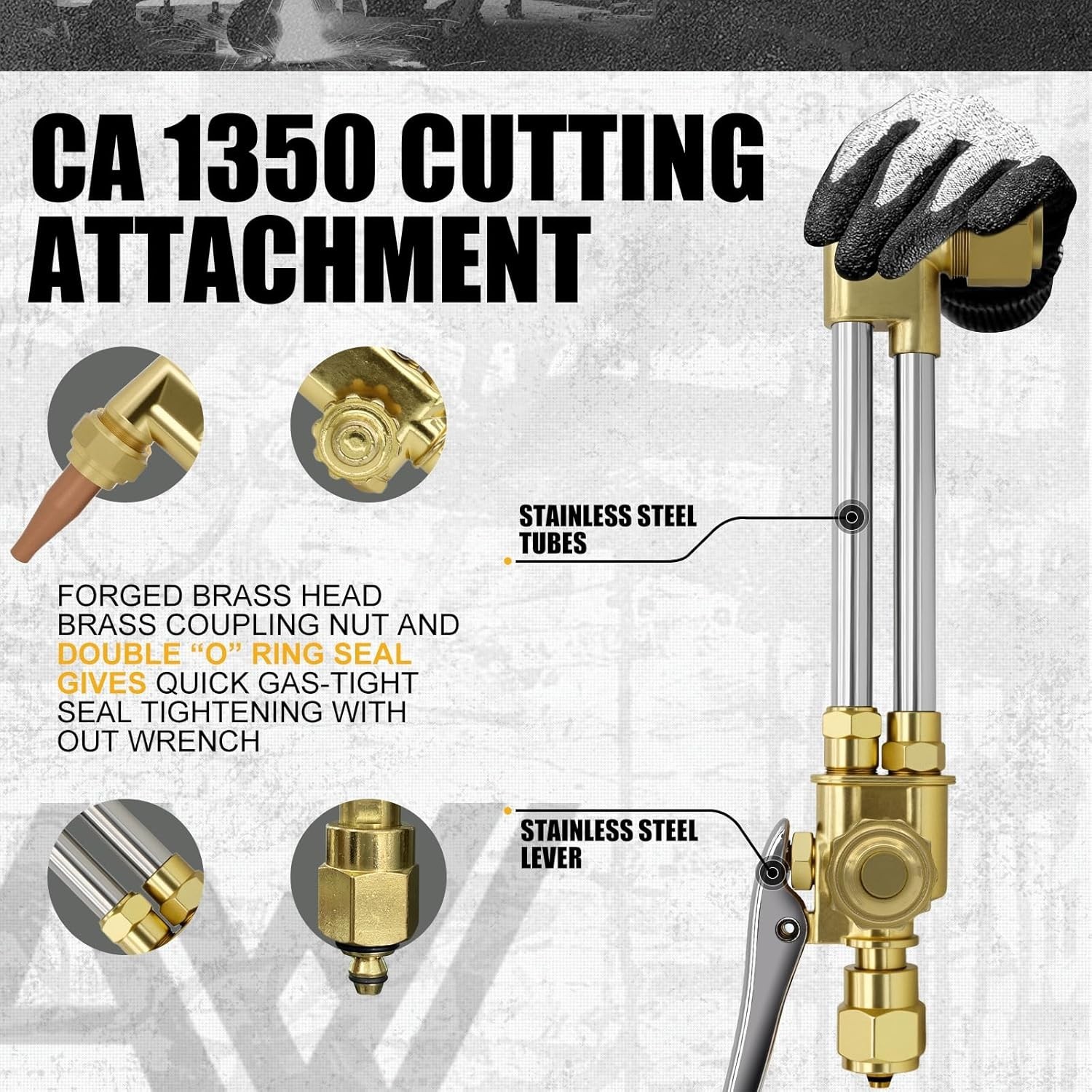 Heavy Duty Victor CA Cutting Attachment 100FC Torch Handle Oxygen/Acetylene