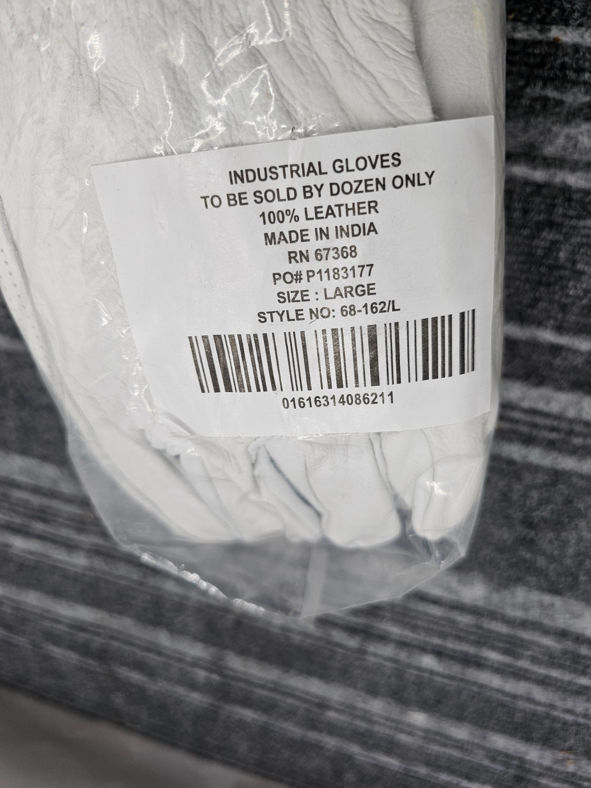 (12 PAIRS) PIP 68-162/L White Large Grain Cowhide Leather Driver’s Gloves