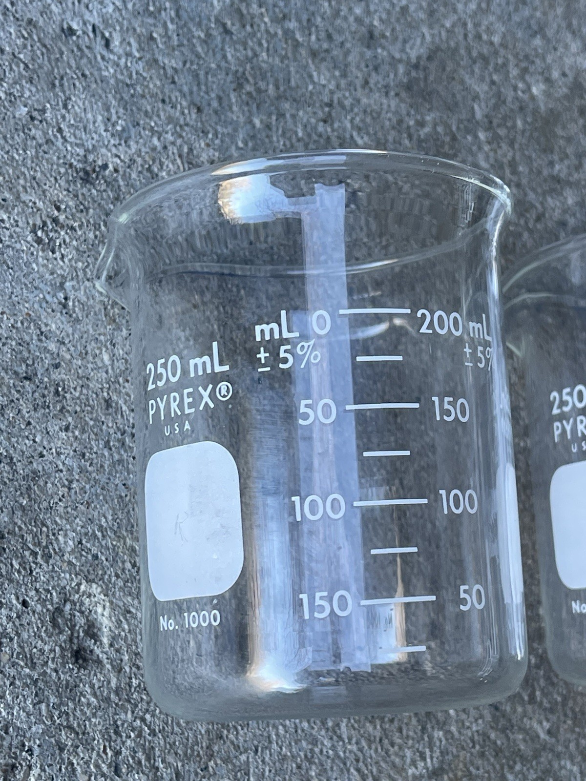 5Pc PYREX Griffin Low Form 250 mL Beaker Double Scale Graduated 1000 250 Corning