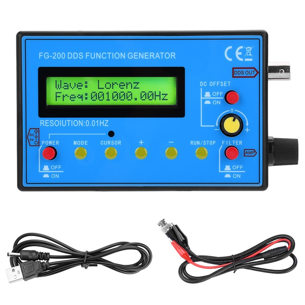 1PC DDS Function Signal Generator Module 0.01Hz-500Khz Sine + Square Wave FG-200