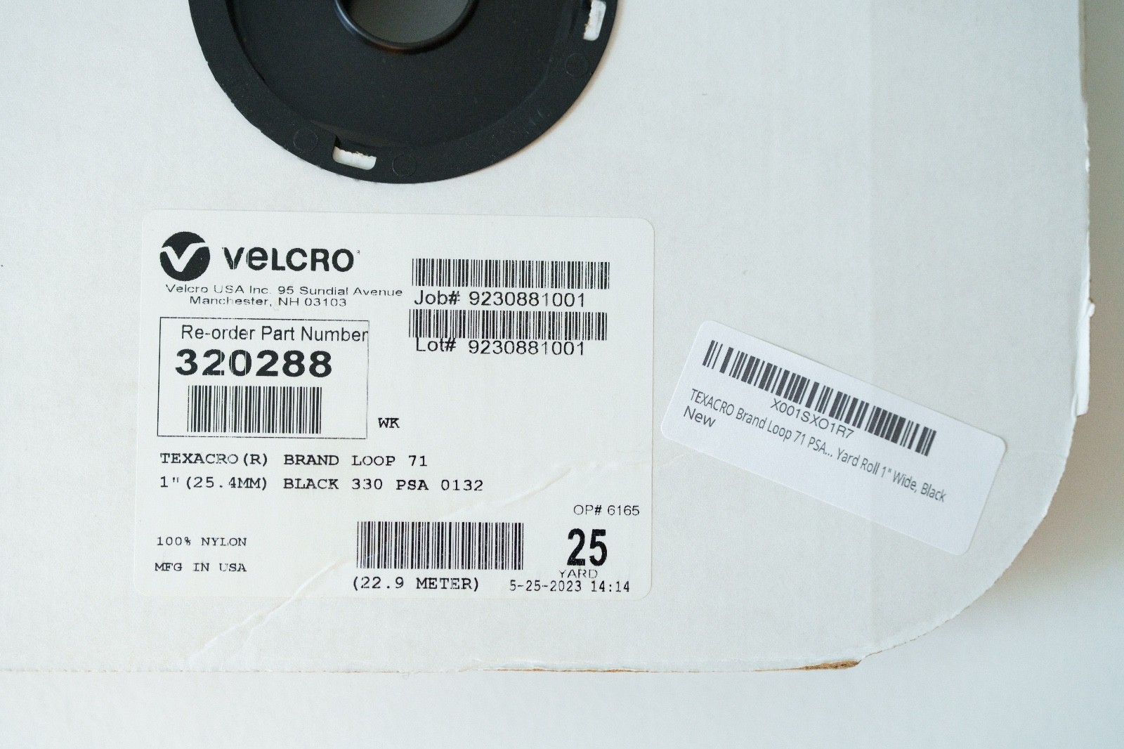 Velcro 1″ self-adhesive loop 25 yard (75 foot / 22.9 Meter) dispenser box, black