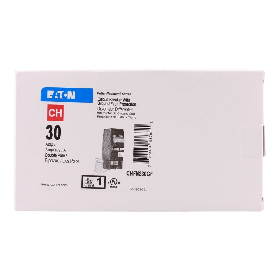 30A CHFN230GF Eaton CH 2P 120/240V GFCI Circuit Breaker
