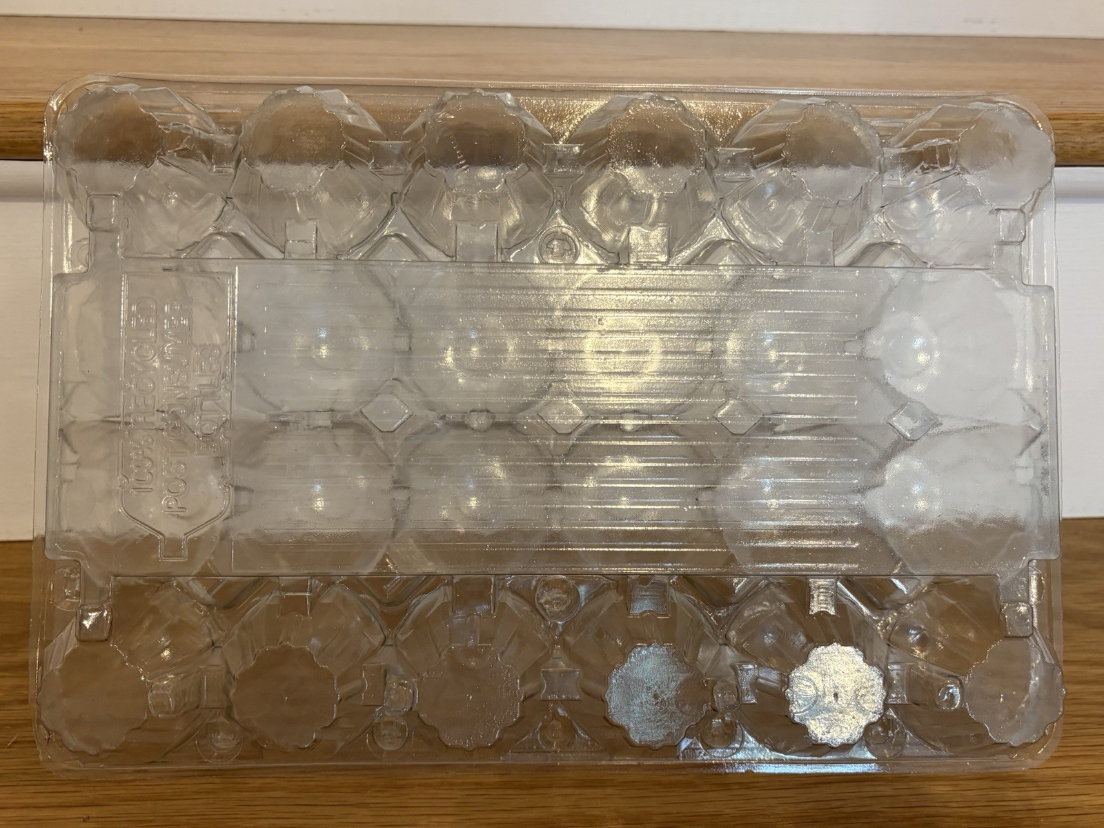 Egg Carton Crate~24 COUNT~2 Dozen~Clear Plastic~Two Fold~Attached Top~USA Made