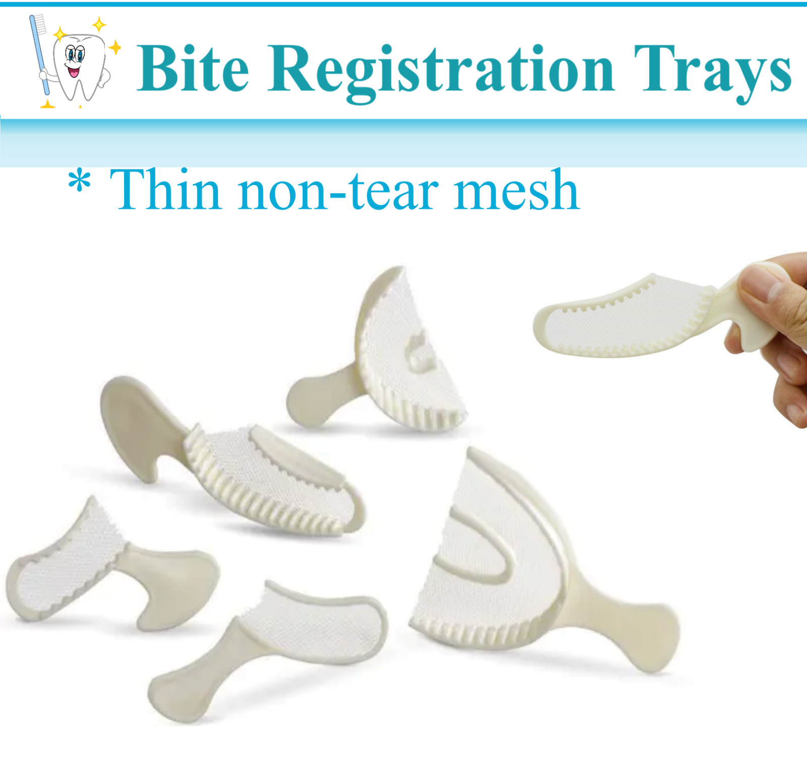Dental Impression Bite Registration Trays Triple Mold Trays, All Sizes, 50/Box