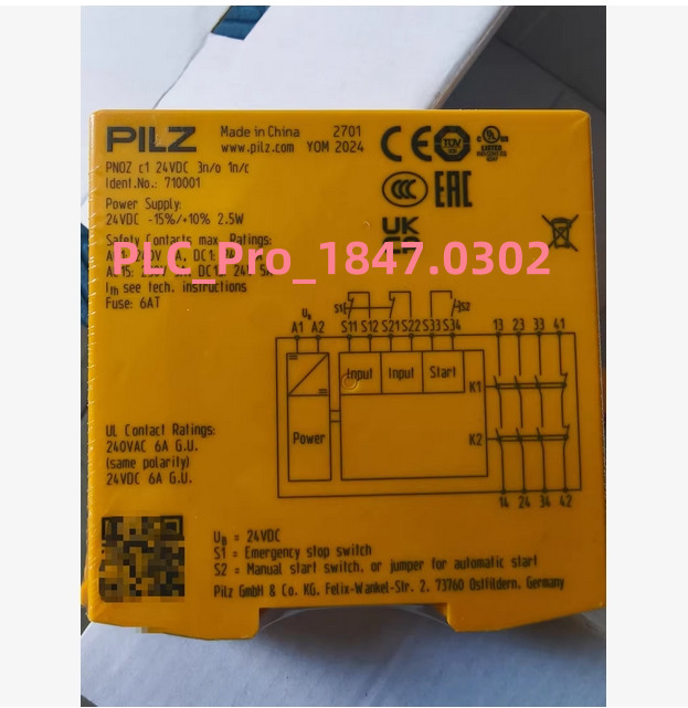 710001 1PCS Brand New pilz 710001 PNOZ C1 24VDC 3N/O 1N/C Fast delivery