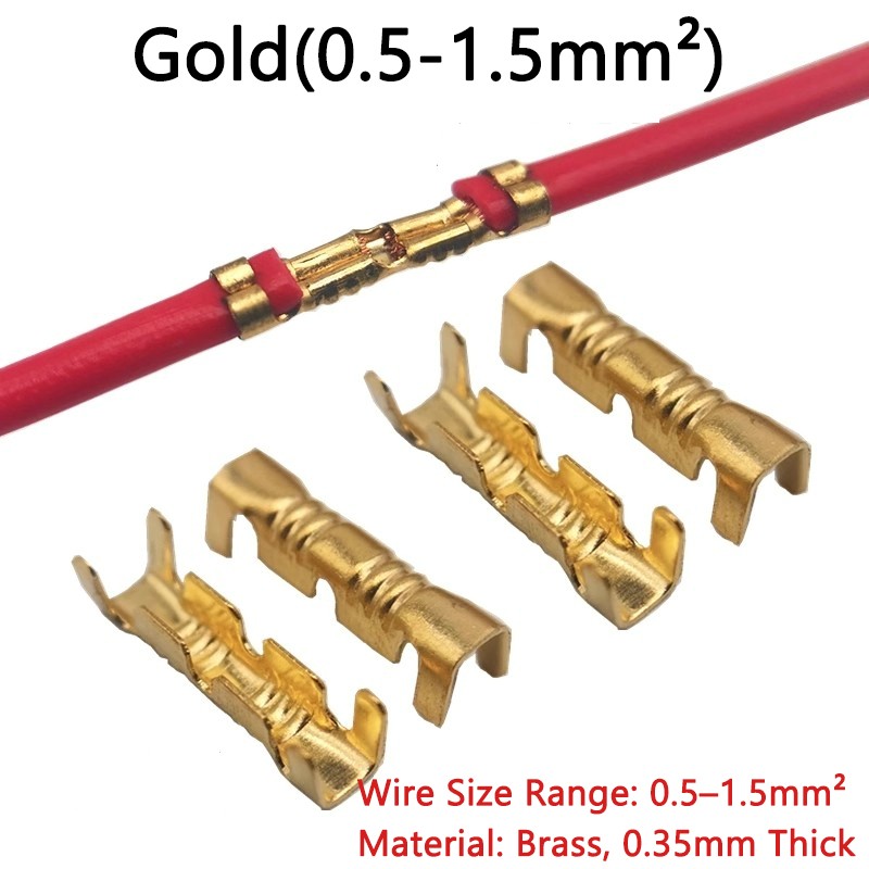 0.5-1.5mm², 2.5-4mm² Car Brass Copper Crimp Terminals Electrical Wire Connectors