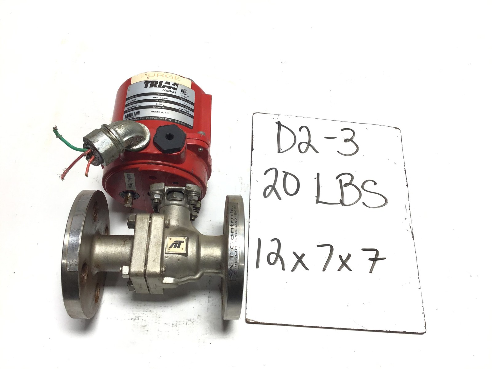 Triac Controls ETI-300 Automated Ball Valve 300 In-Lbs 1PH
